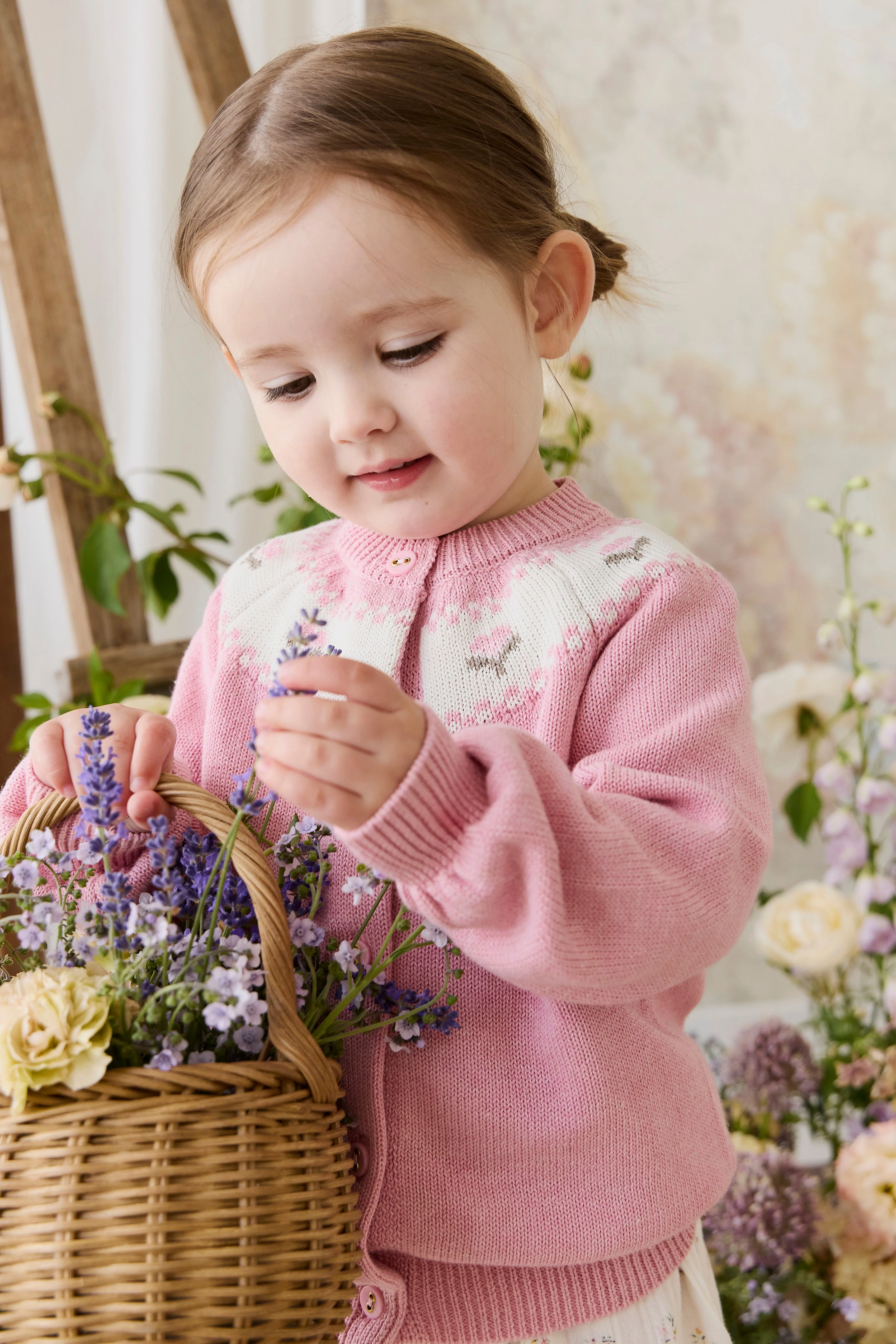 Annette Cardigan - Annette Jacquard - Pink Flutter Marle - Image 4