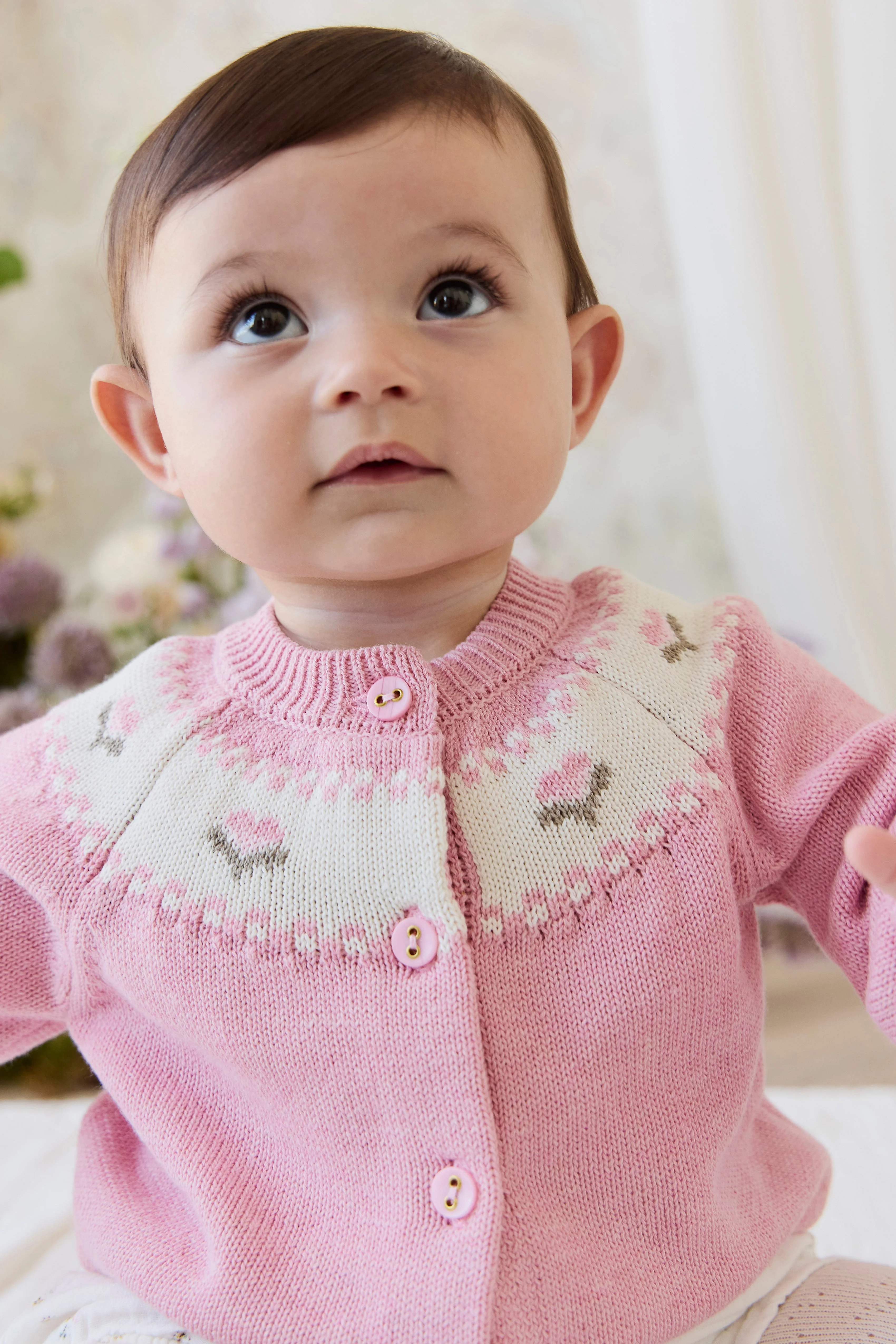 Annette Cardigan - Annette Jacquard - Pink Flutter Marle - Image 5