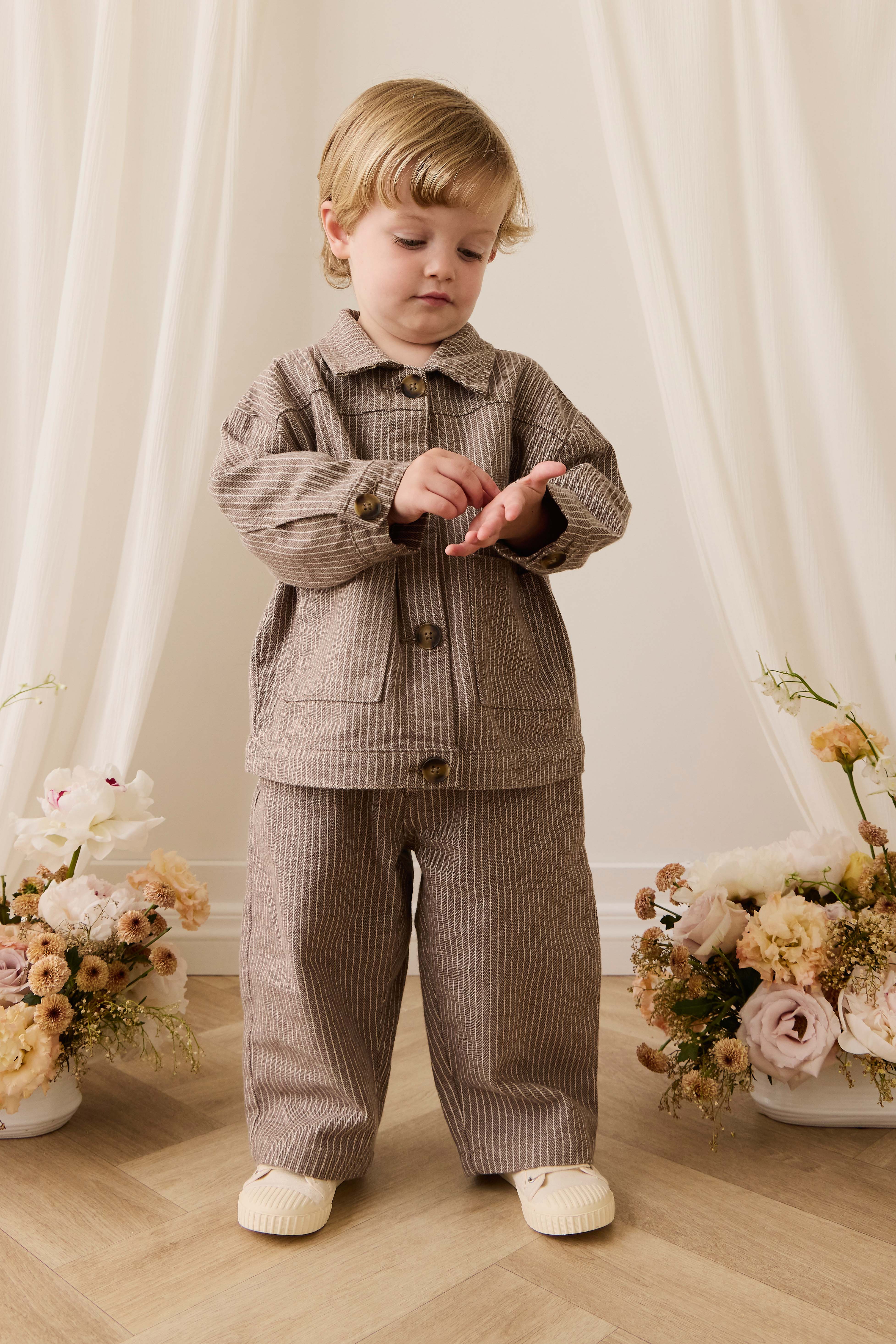 Axel Jacket-Mini Pinstripe Cassava / Iroko - Image 10