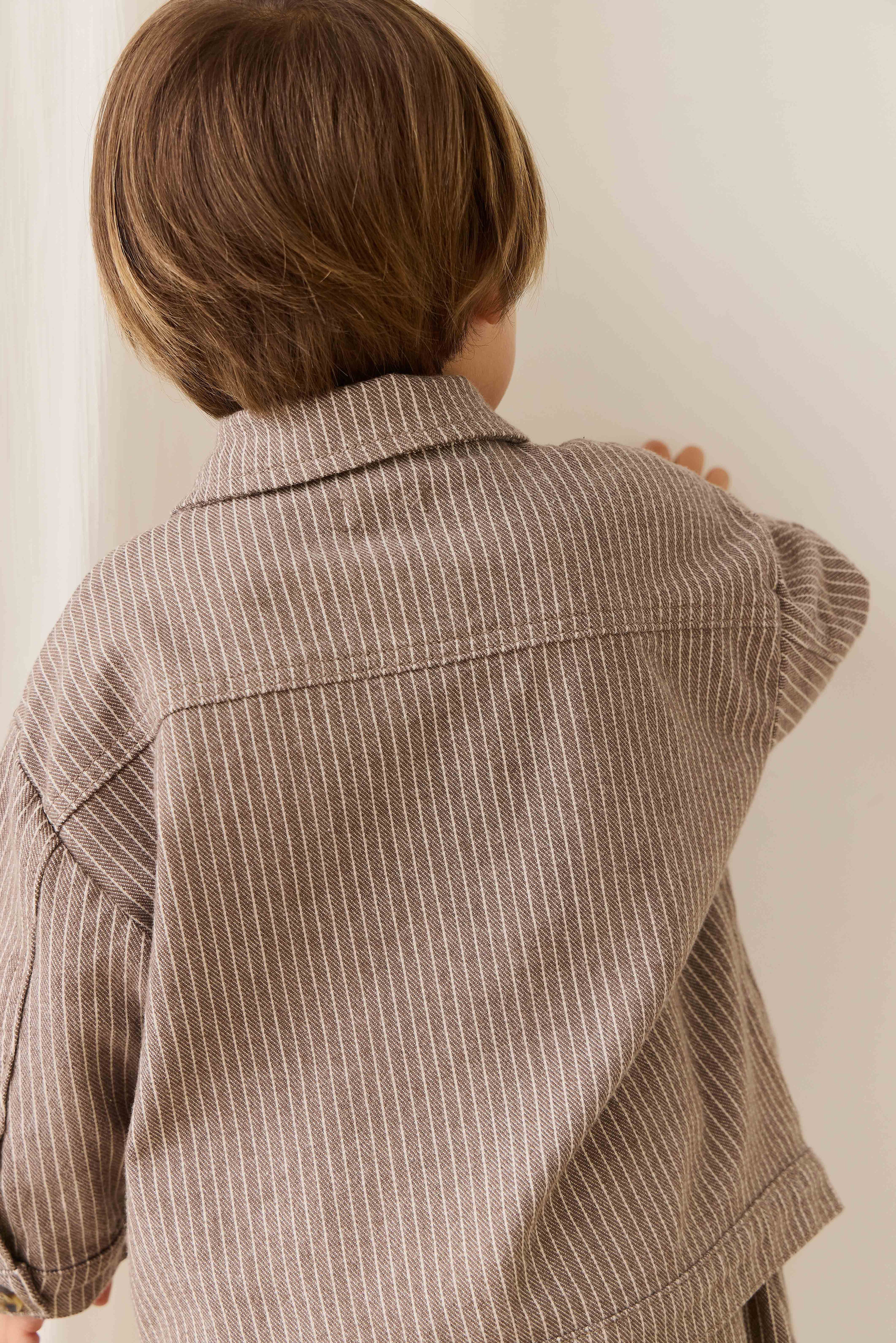 Axel Jacket-Mini Pinstripe Cassava / Iroko - Image 11