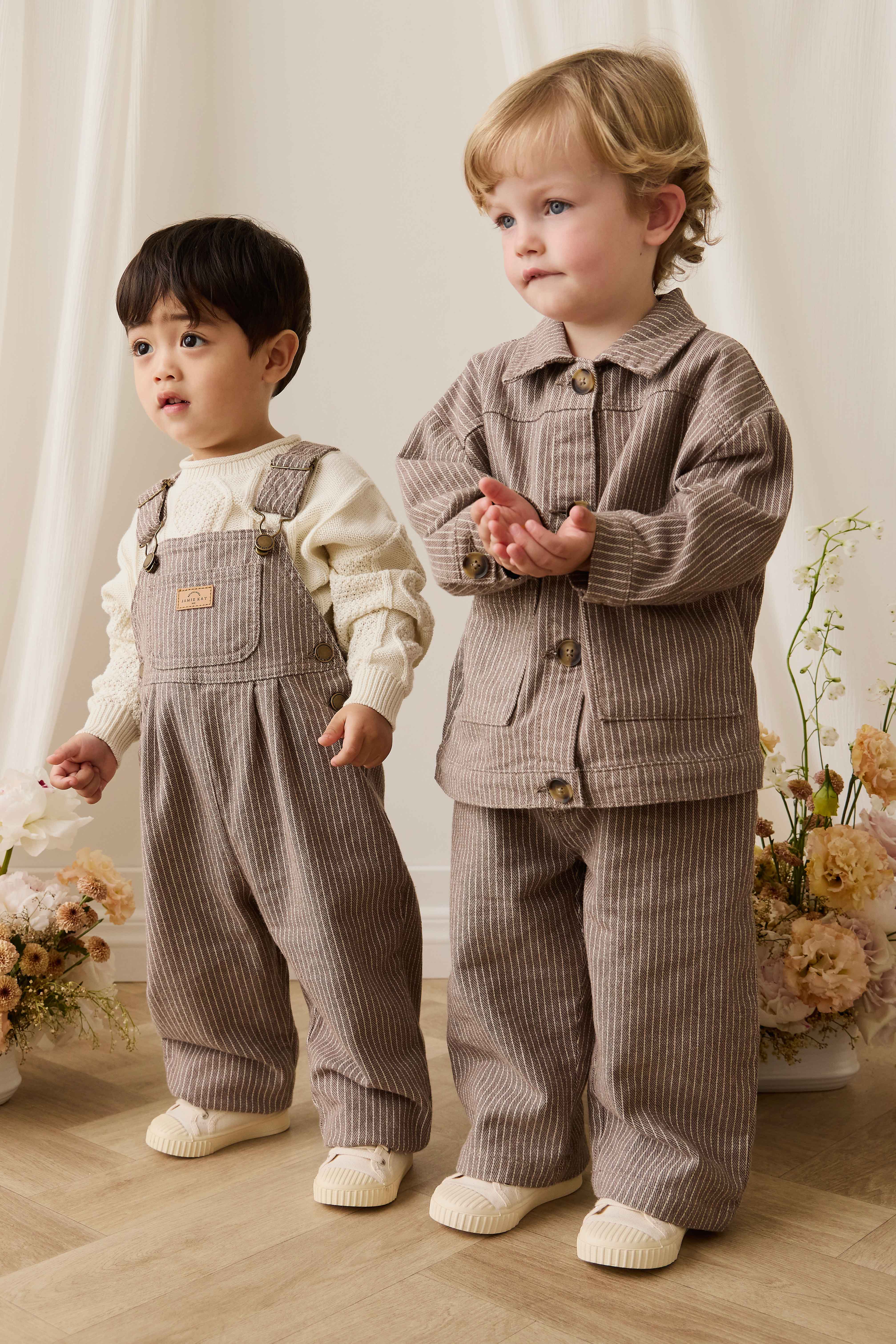 Blair Overall - Mini Pinstripe Cassava / Iroko - Image 3
