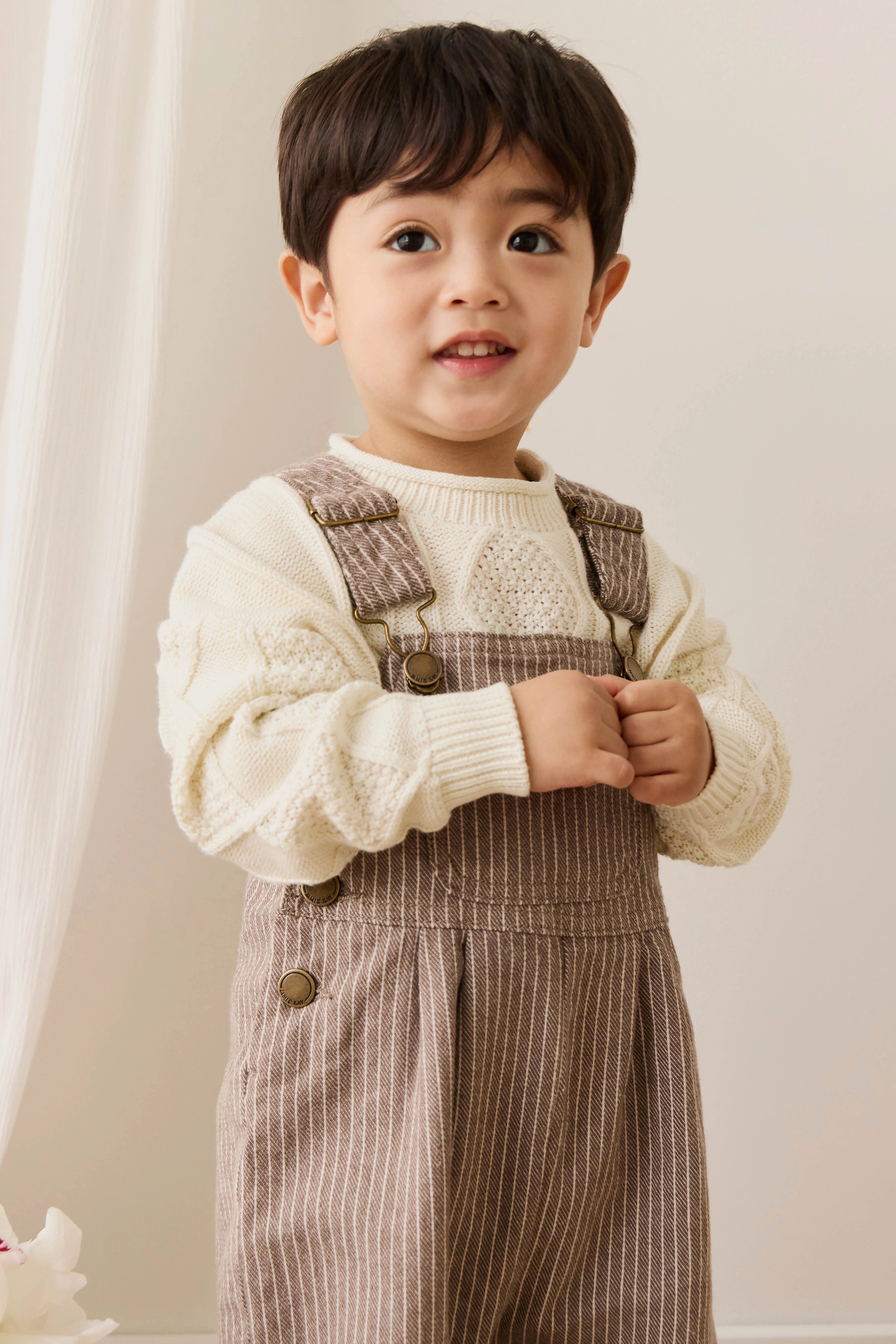 Blair Overall - Mini Pinstripe Cassava / Iroko - Image 4