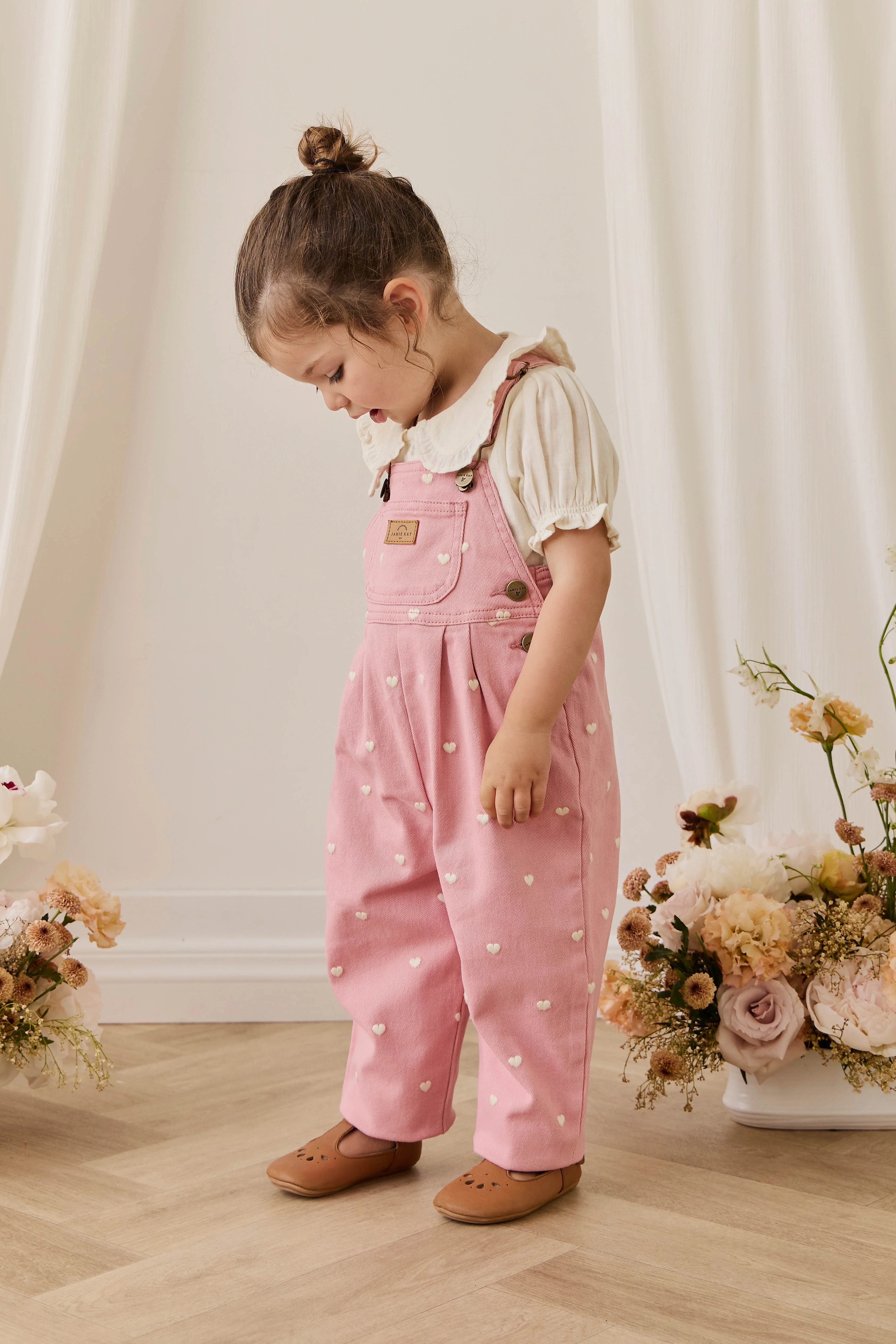 Blair Overall - Petite Heart Rose