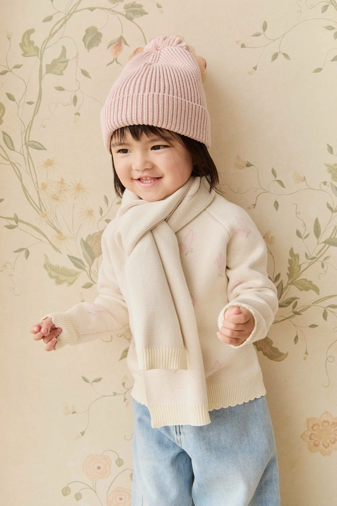 Cassie Jacquard Cardigan - Egret - Image 3