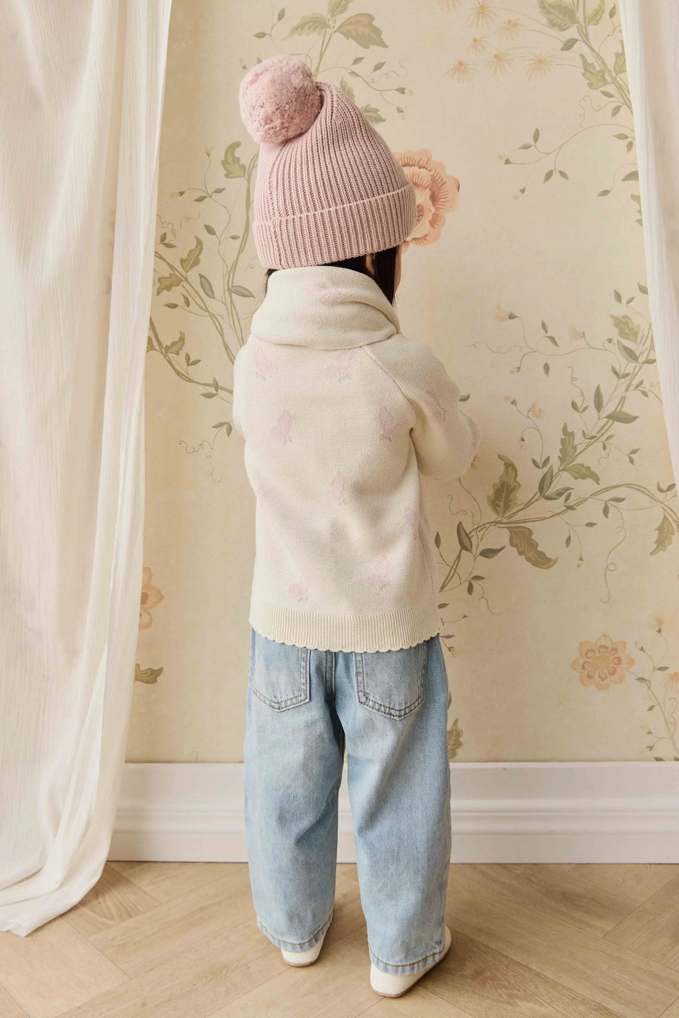 Cassie Jacquard Cardigan - Egret - Image 6