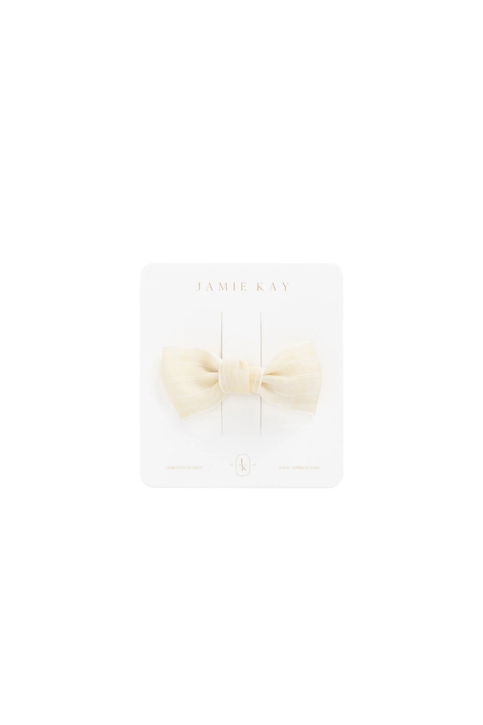 Chloe Gingham Bow - Winter White