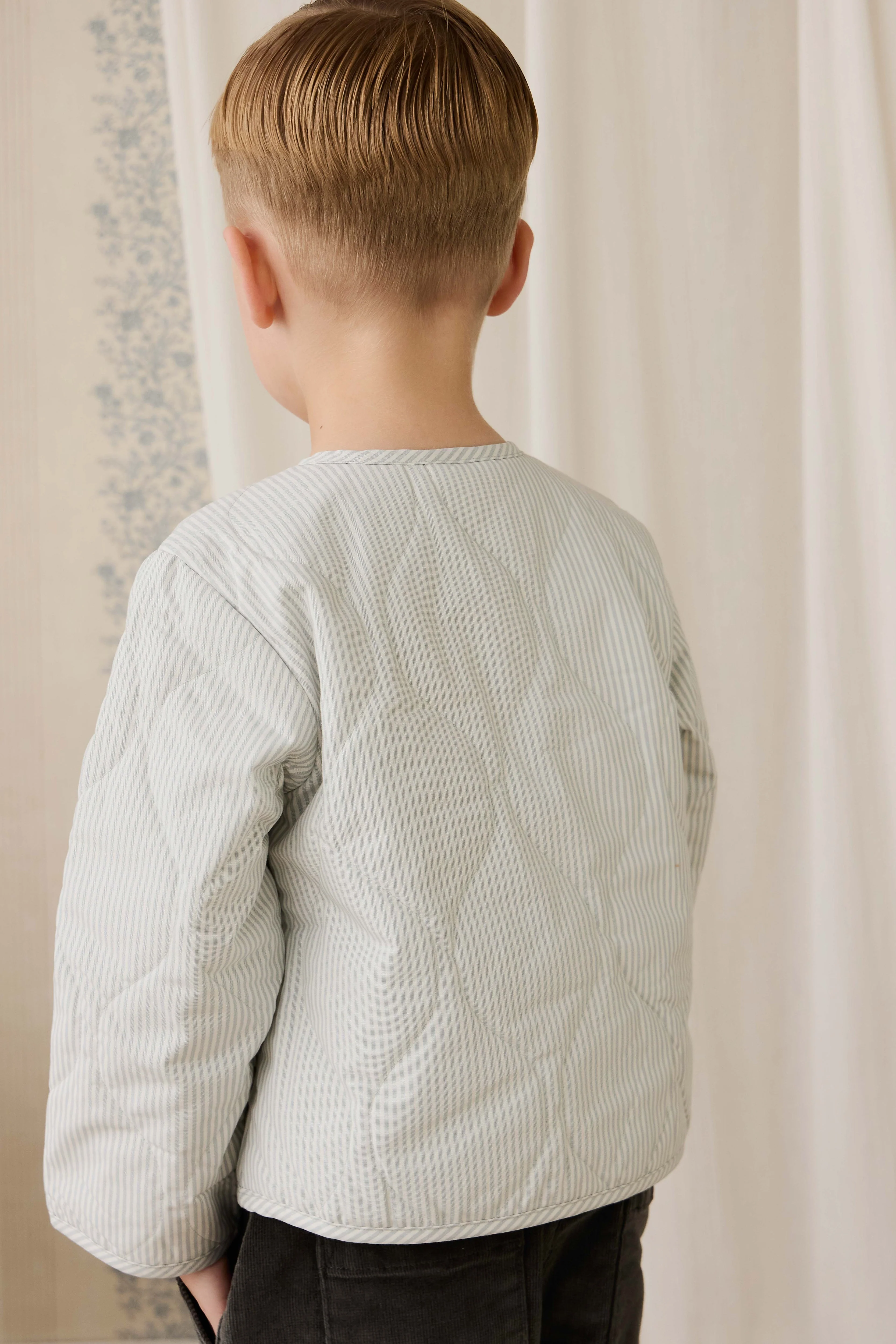 Elio Jacket - Fine Stripe Cloud/Bluegum - Image 5