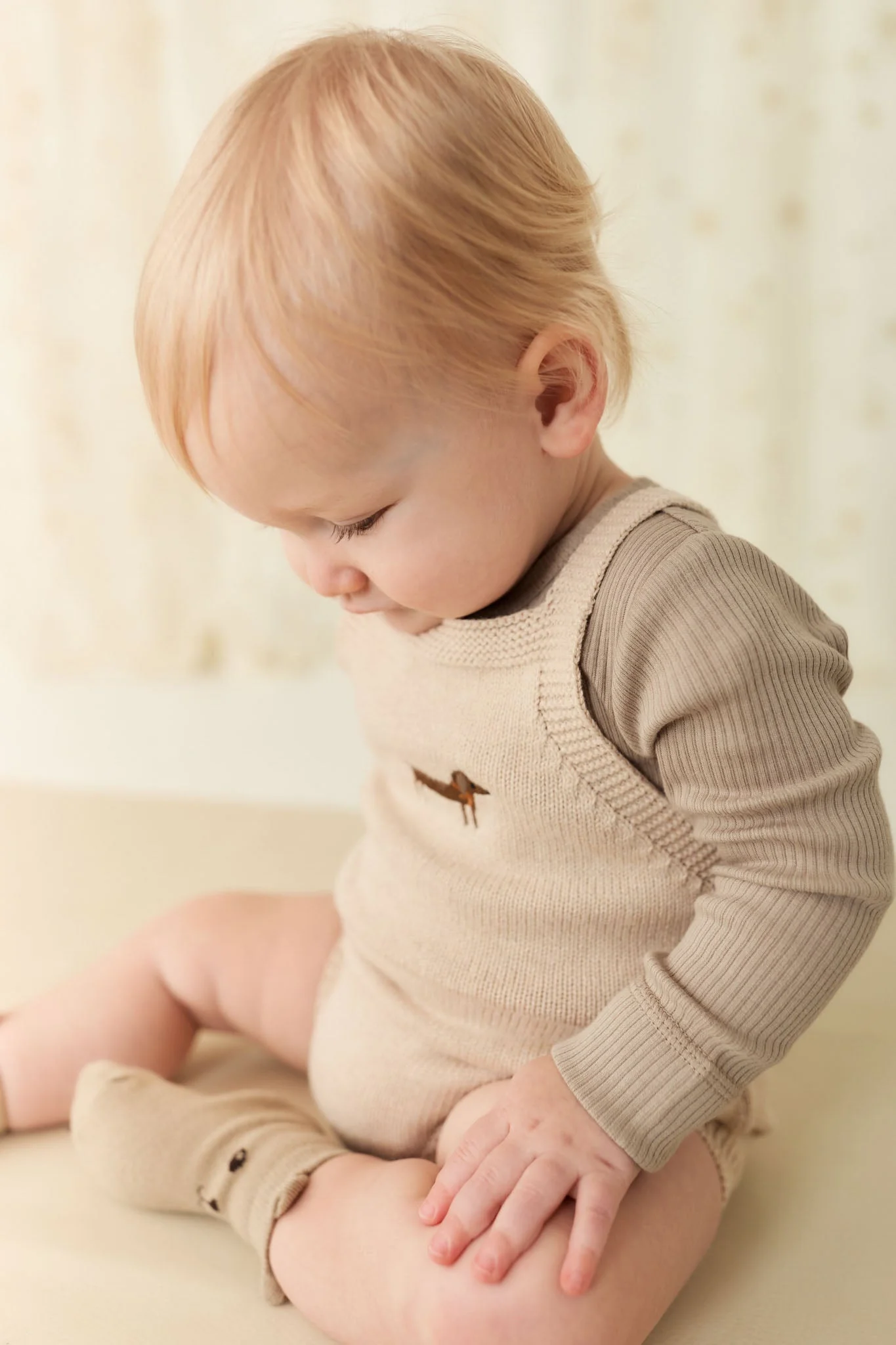 Ethan Playsuit - Oatmeal Marle Cosy Basil - Image 5