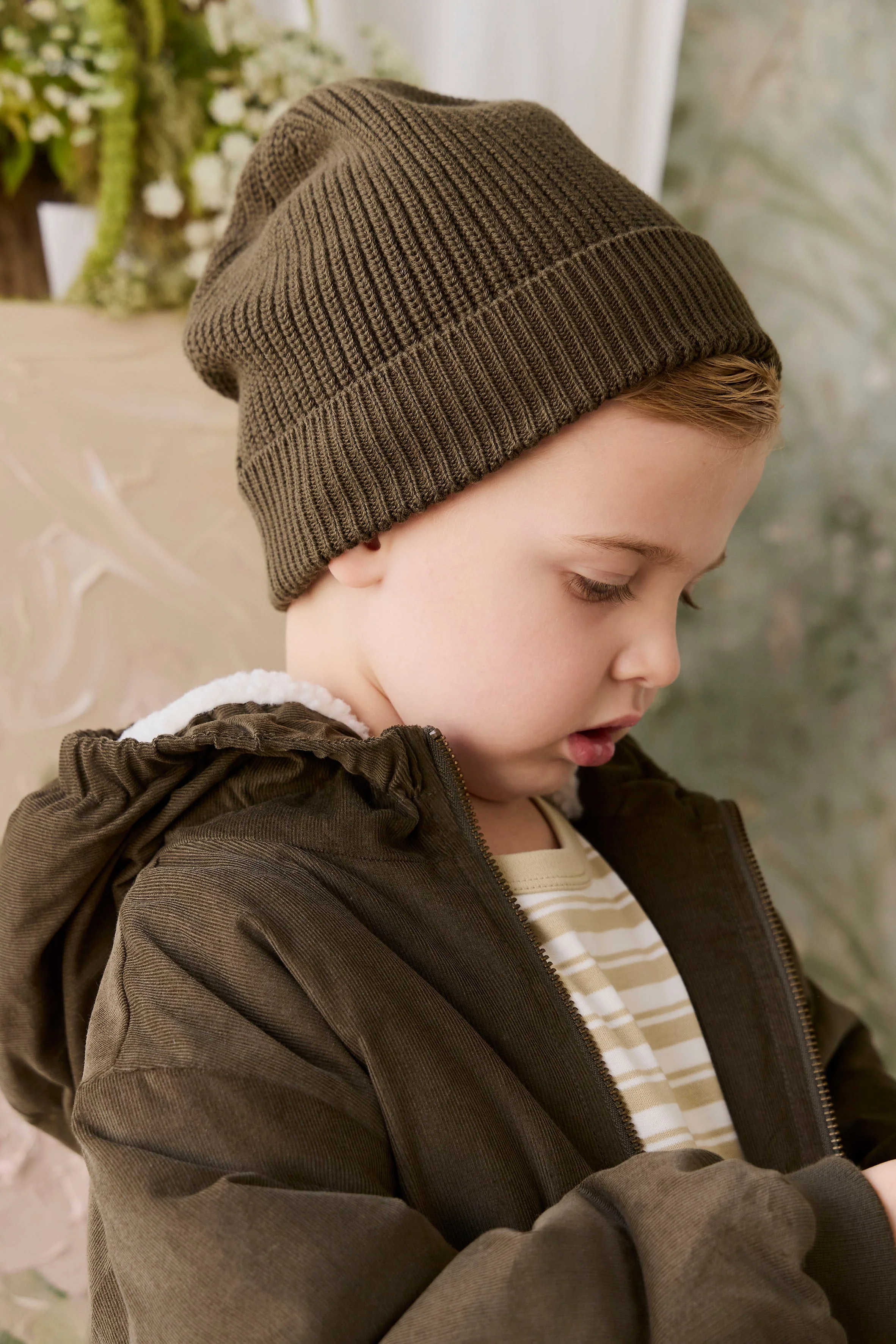 Johan Knit Beanie - Deep Olive - Image 6