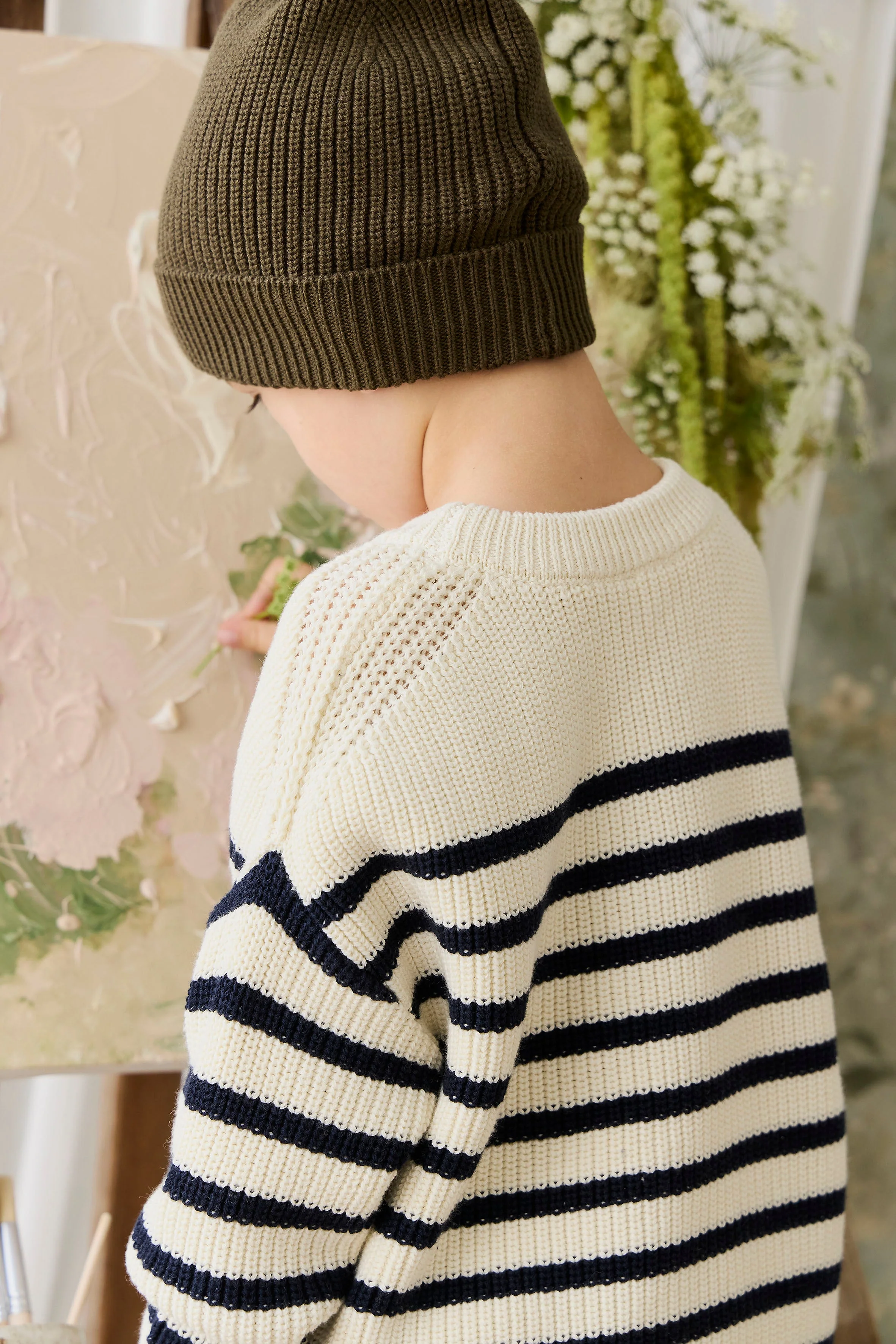Lawrence Knit Jumper - Lawrence Stripe Cloud/Eclipse - Image 6