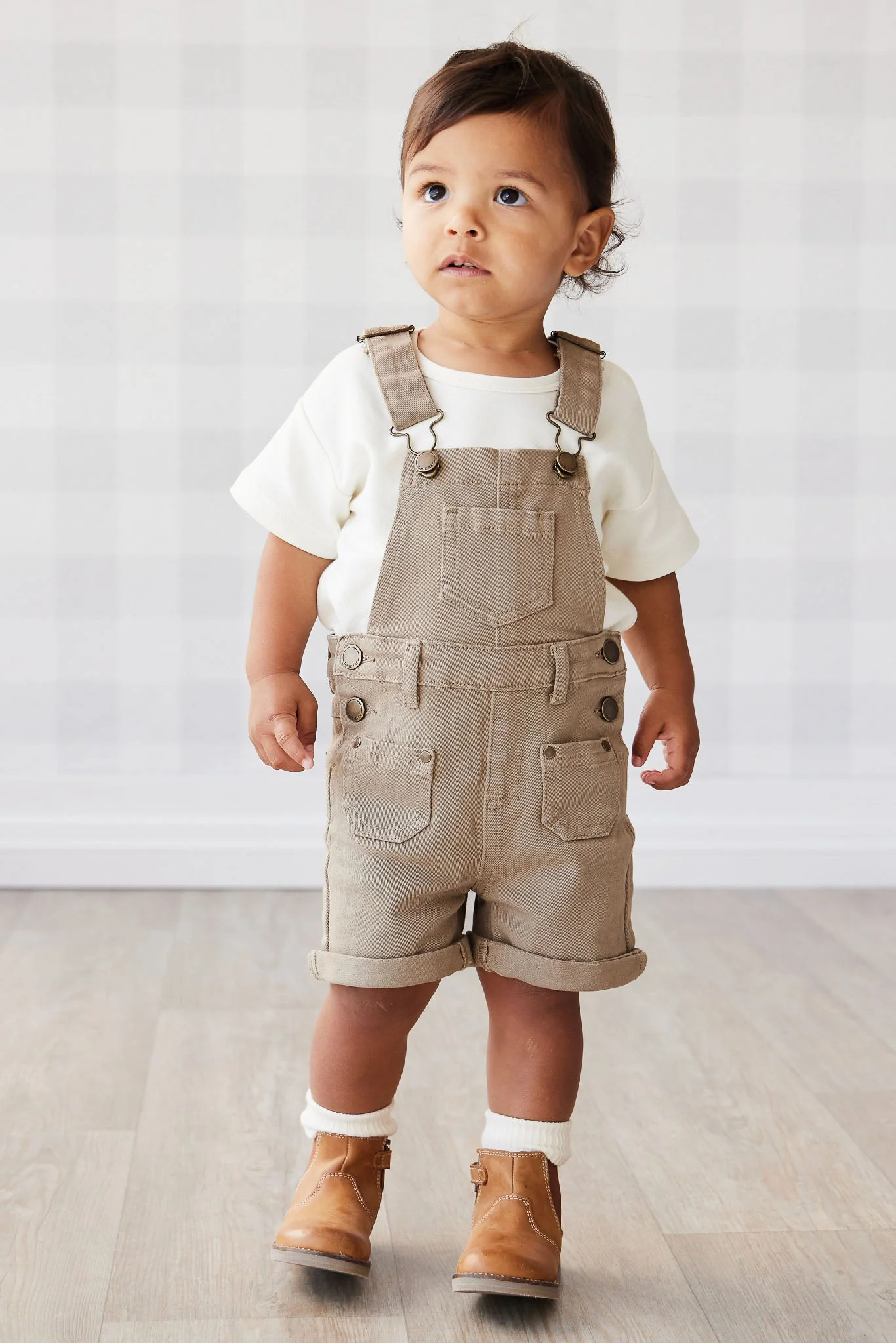 Leather Boot with Elastic Side - Tan - Image 4