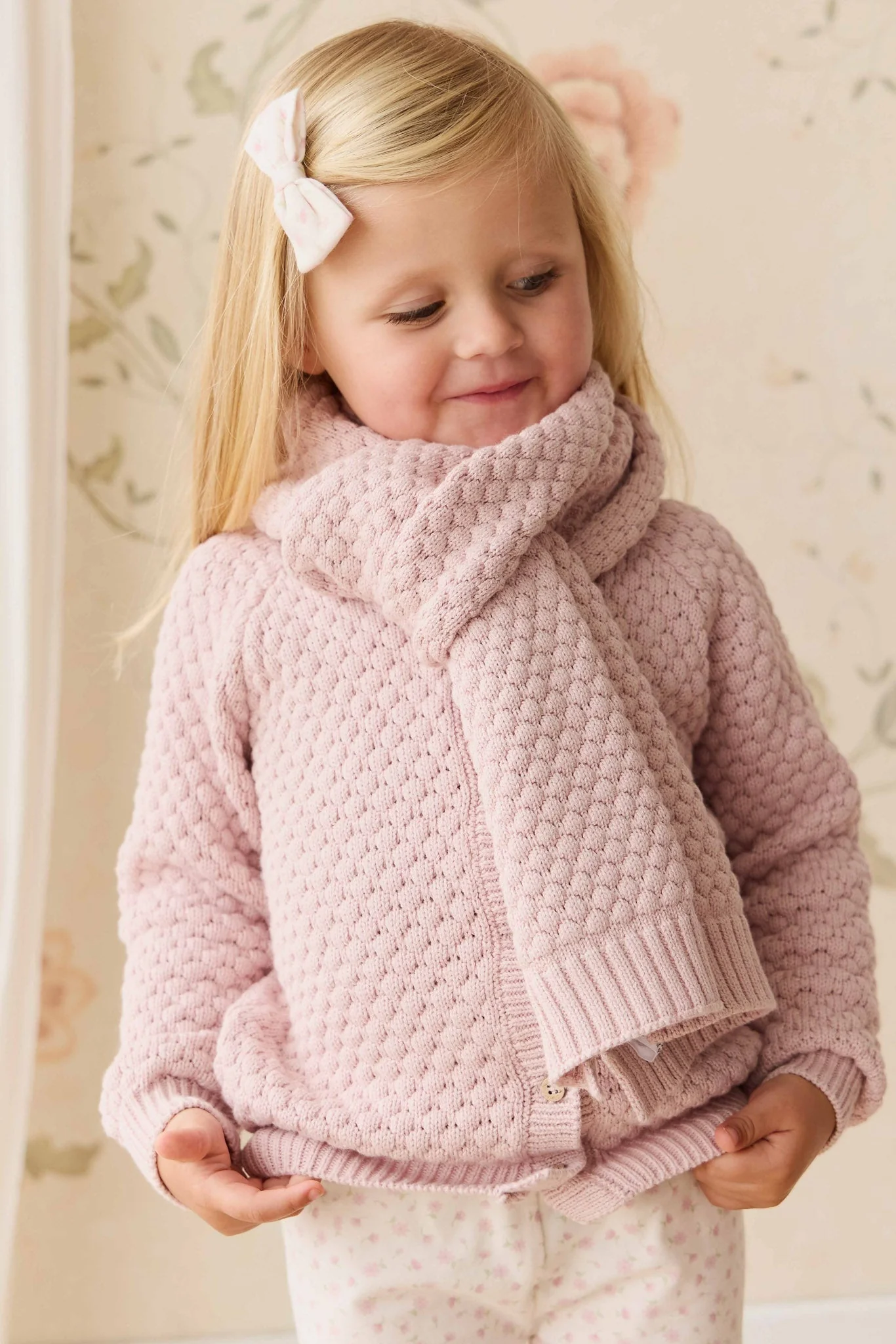 Maple Scarf - Pastel Pink Marle