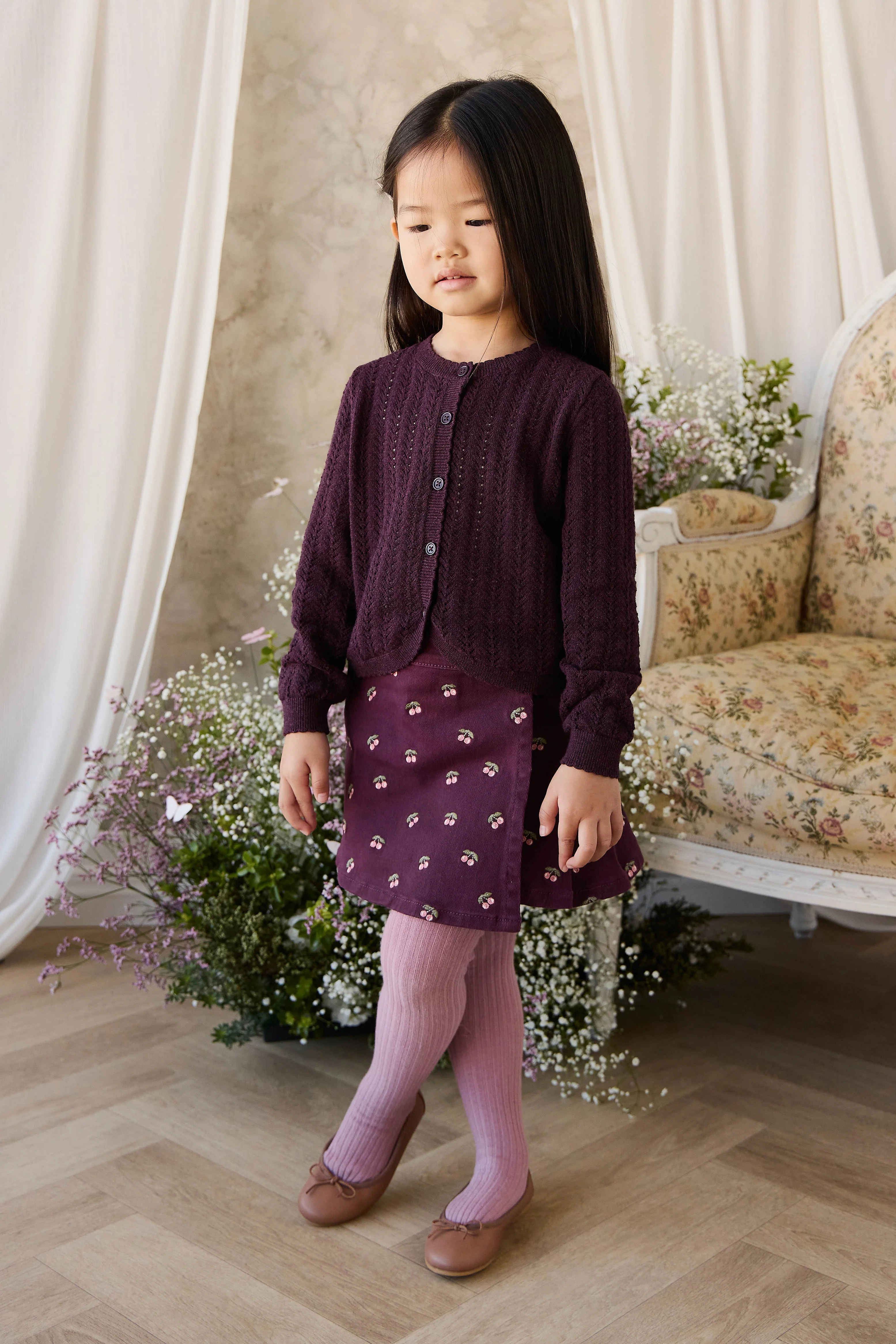 Maxine Knitted Cardigan - Blackcurrant - Image 11