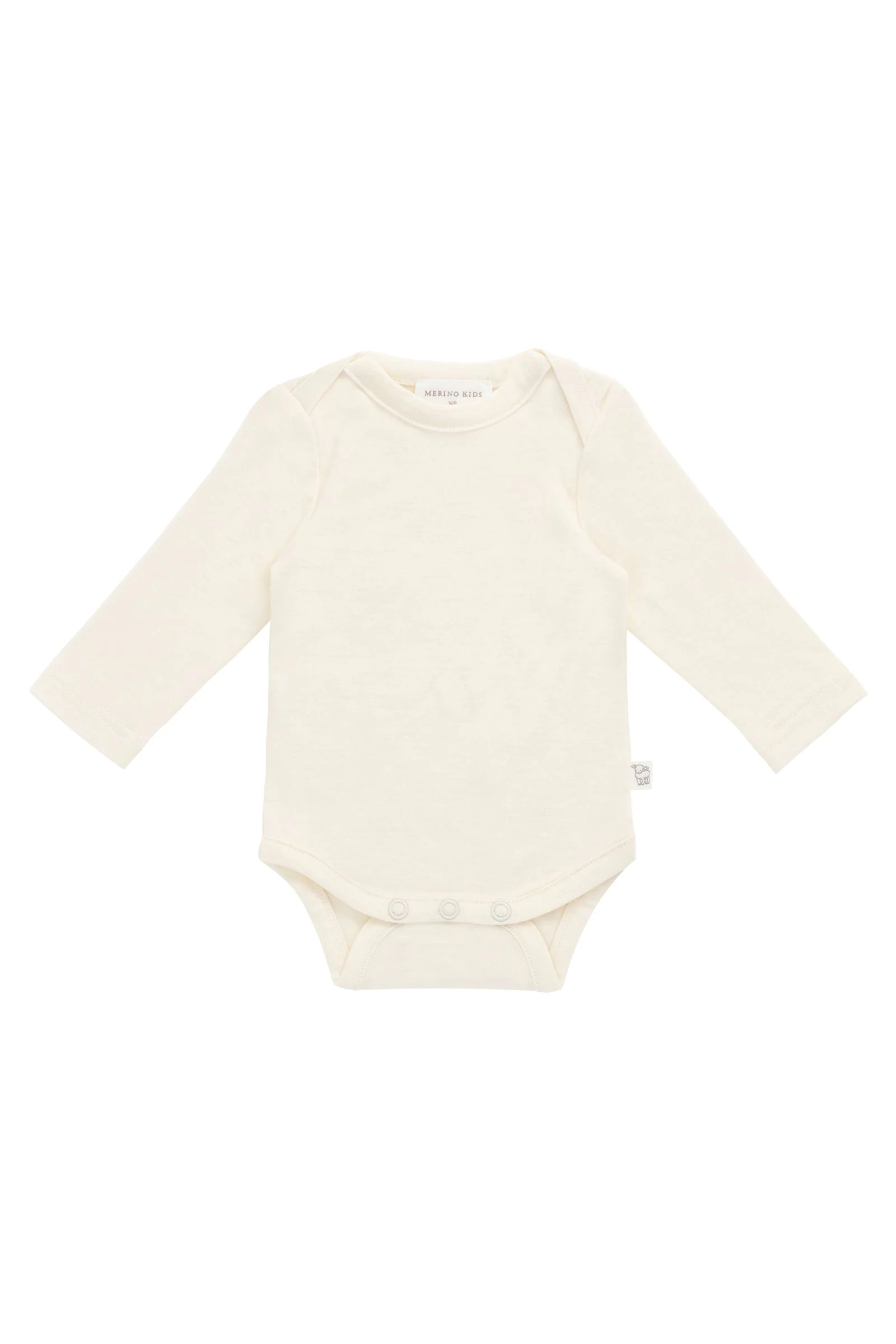 Merino Long Sleeve Envelope Bodysuit - Cloud