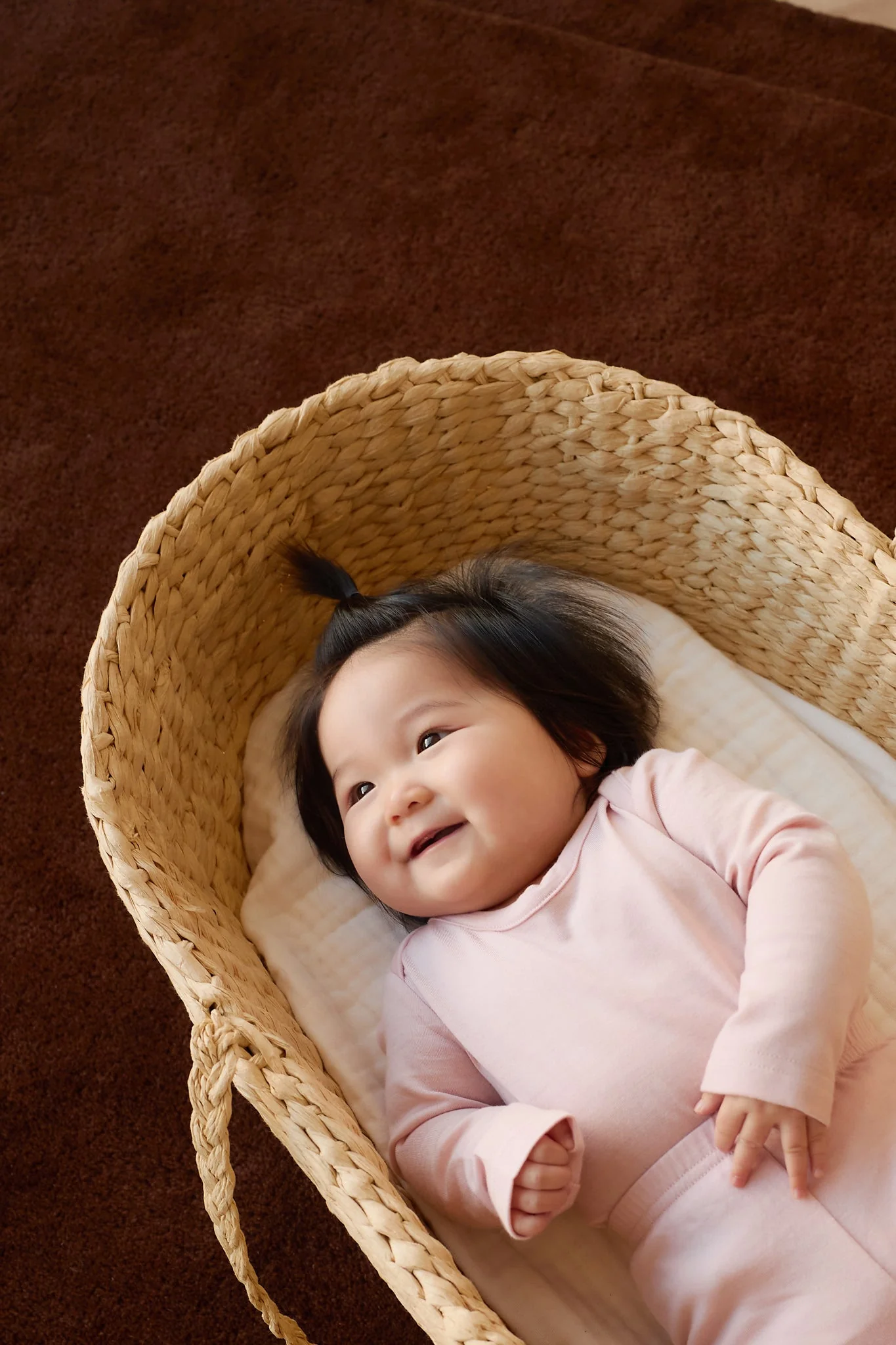Merino Long Sleeve Envelope Bodysuit - Cloud Pink - Image 2