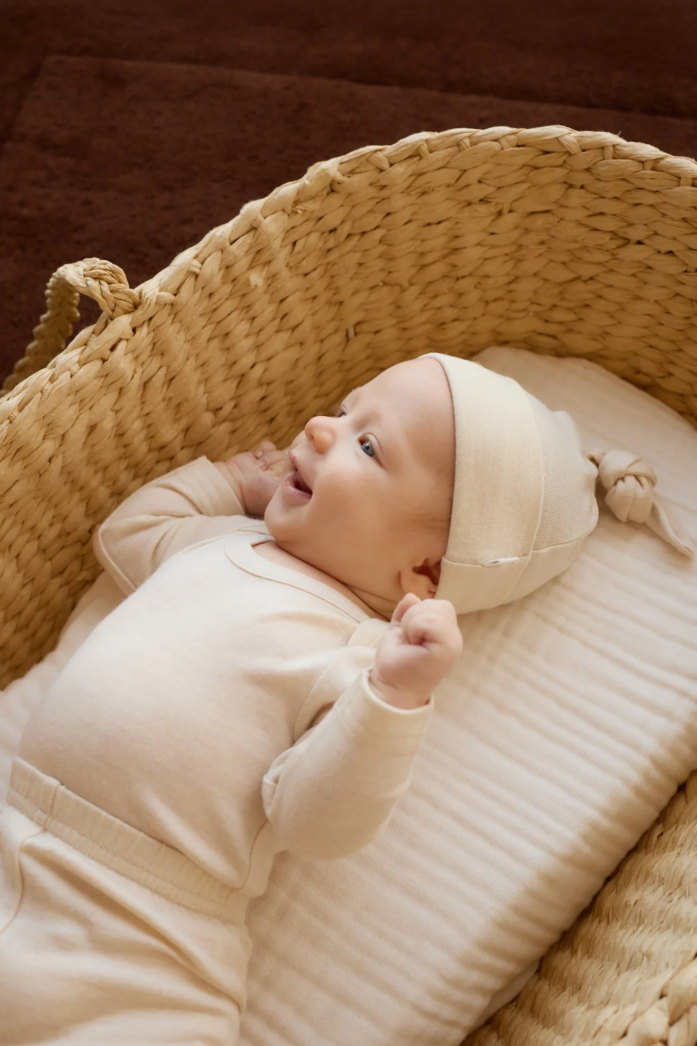 Merino Long Sleeve Envelope Bodysuit - Natural - Image 4