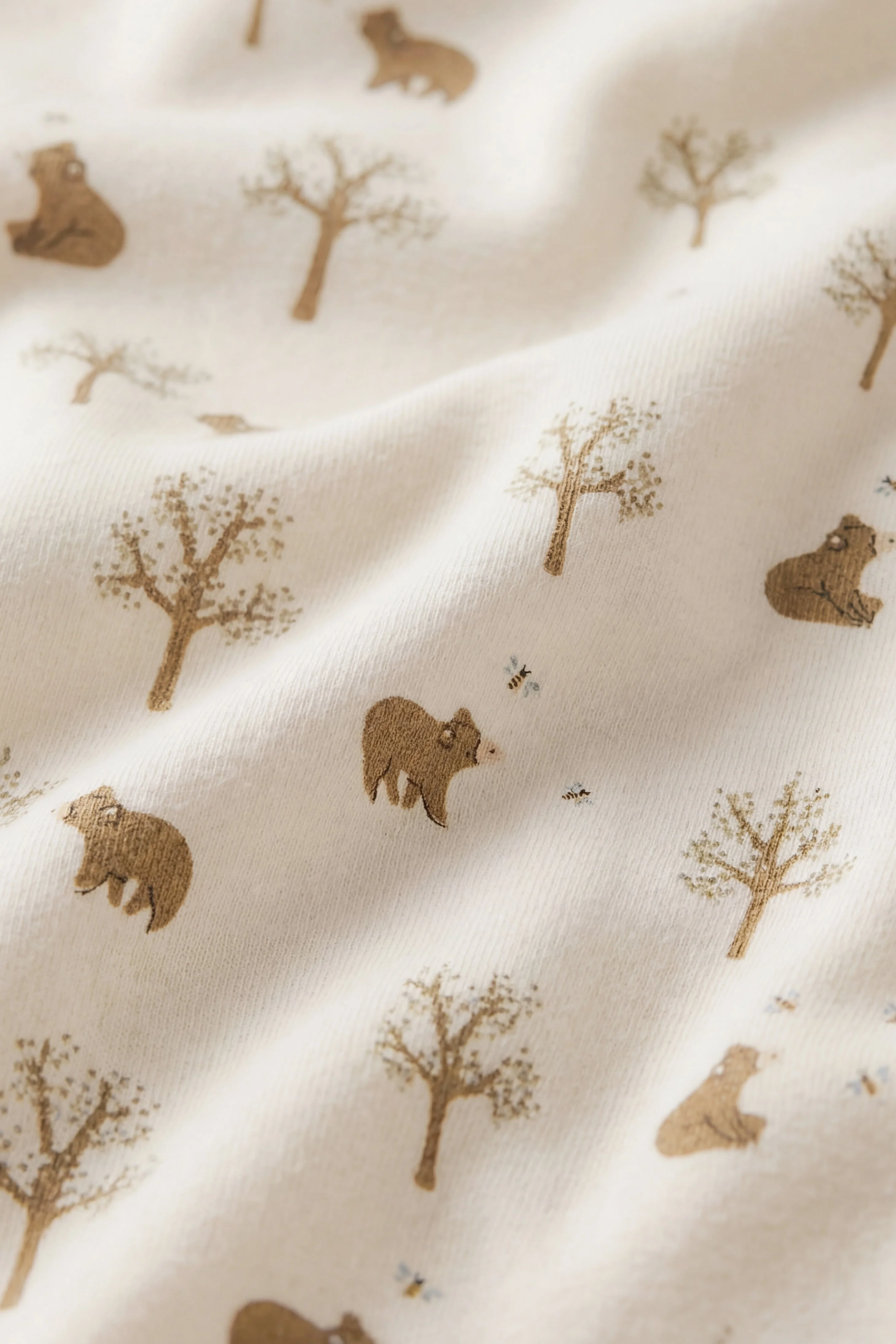 Organic Cotton Ames Wrap Long Sleeve Bodysuit - Honey Bear Cloud - Image 3