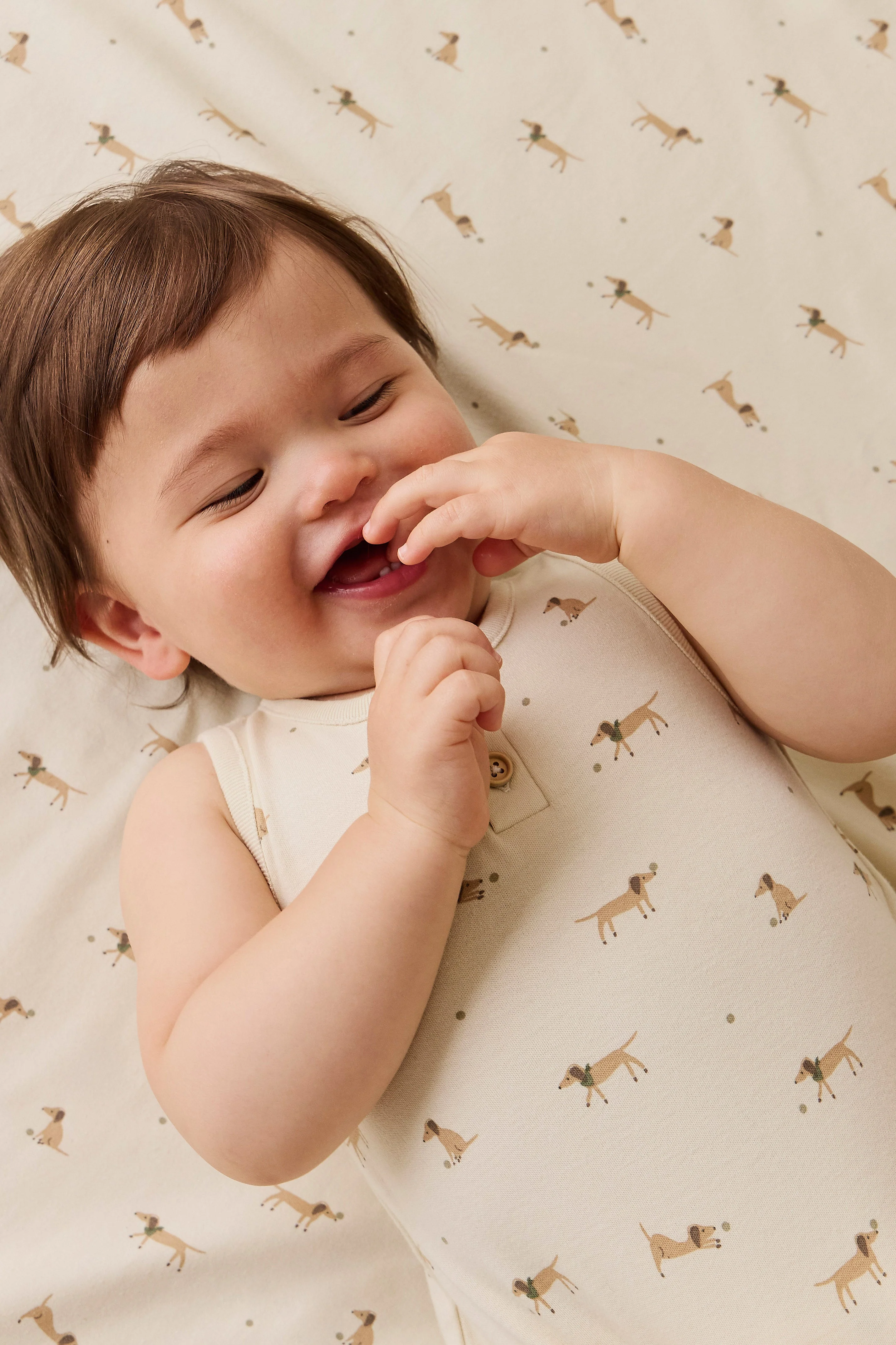 Organic Cotton Archie Playsuit - Play Ball Cassava - Image 3