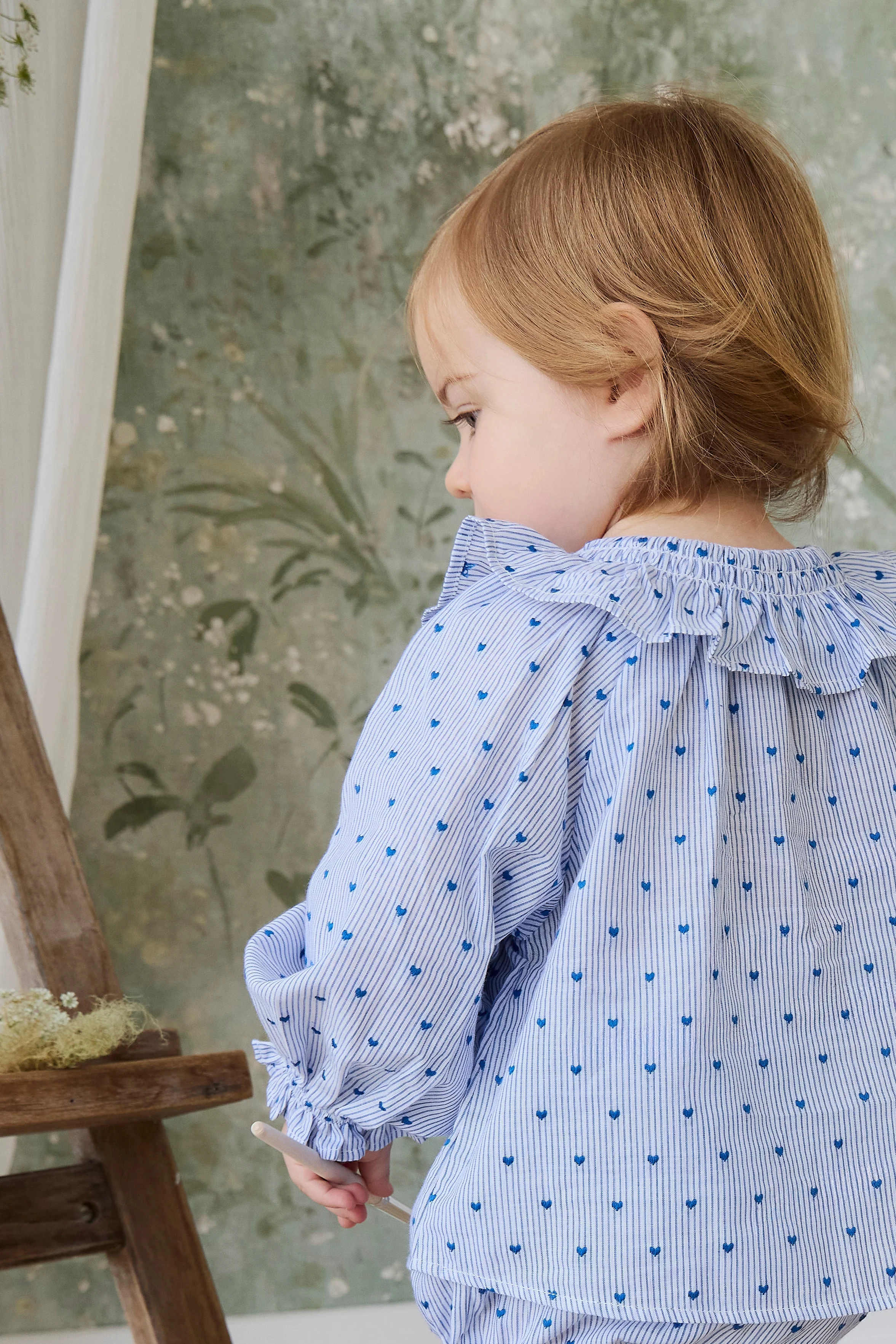 Organic Cotton Bellamy Blouse - Mon Amour Stripe Indigo - Image 10