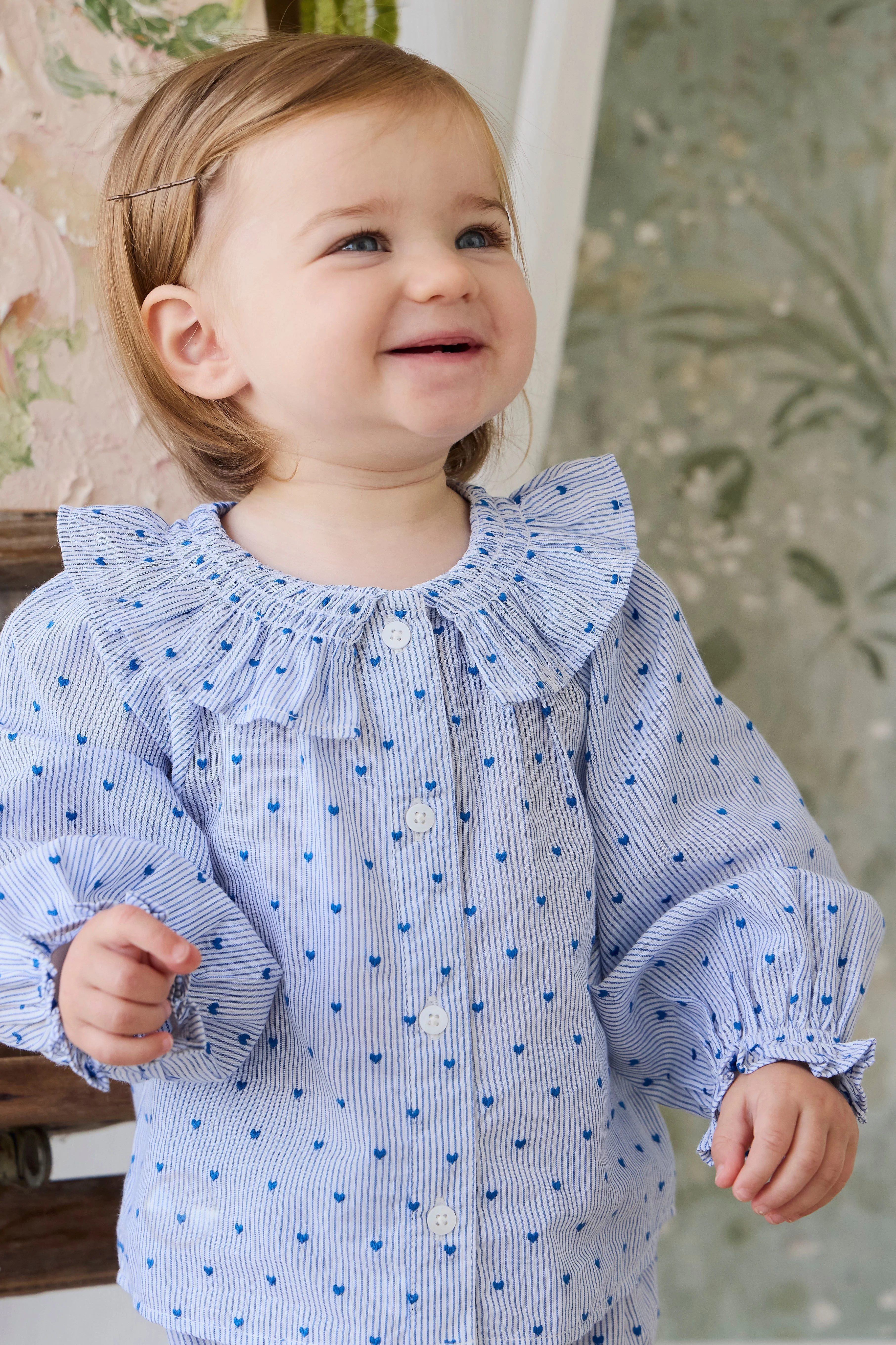 Organic Cotton Bellamy Blouse - Mon Amour Stripe Indigo - Image 17