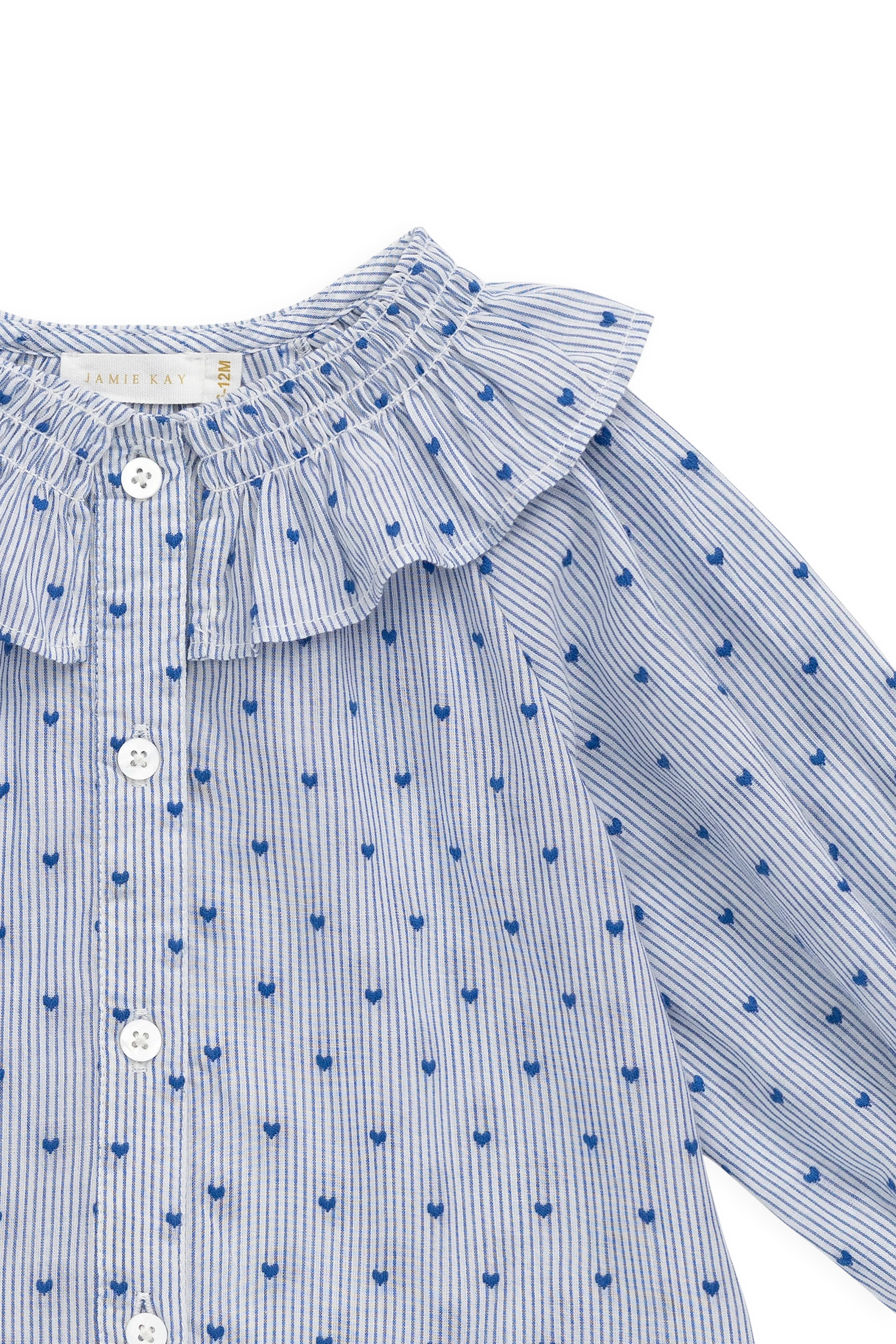 Organic Cotton Bellamy Blouse - Mon Amour Stripe Indigo - Image 19