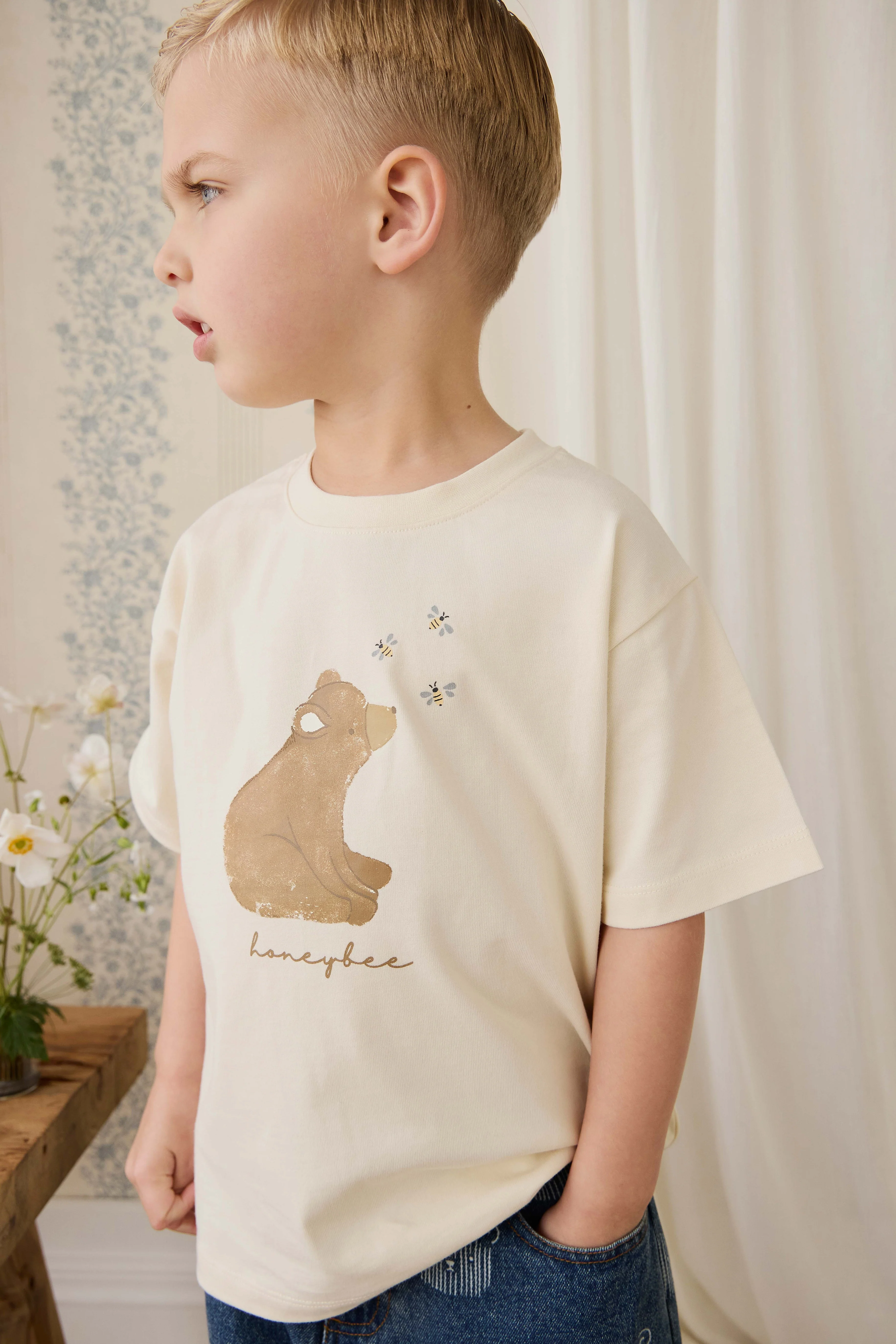 Organic Cotton Bjorn Tee - Cloud Honeybee Bear - Image 6