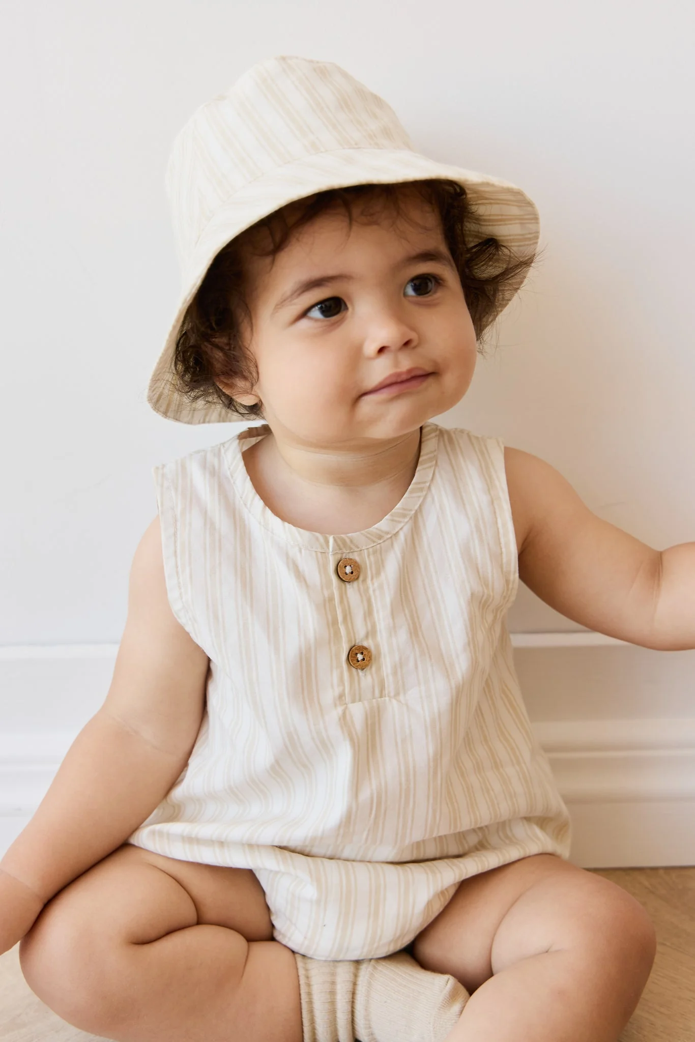 Organic Cotton Bucket Hat - Variegated Stripe Foam