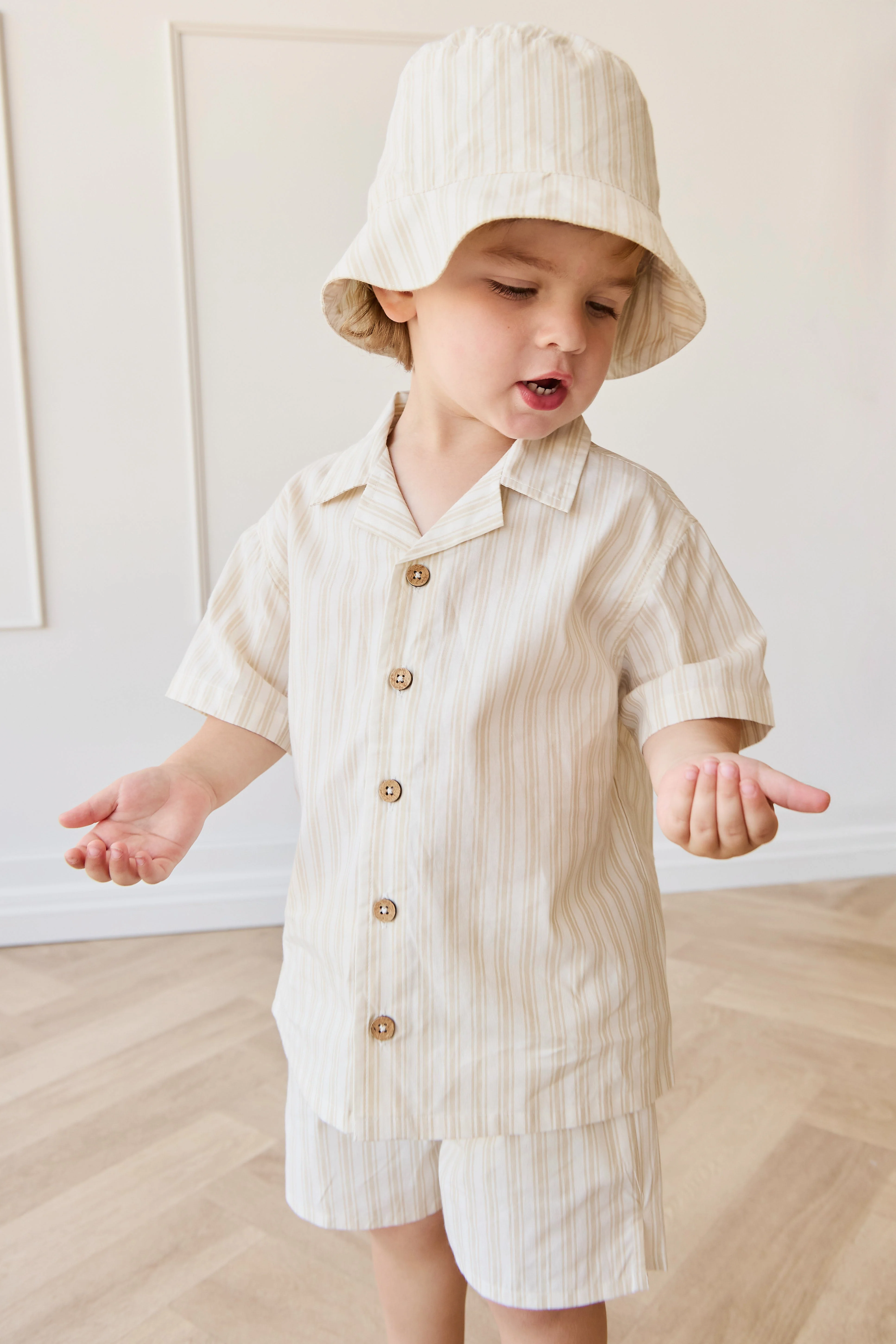 Organic Cotton Bucket Hat - Variegated Stripe Foam - Image 3