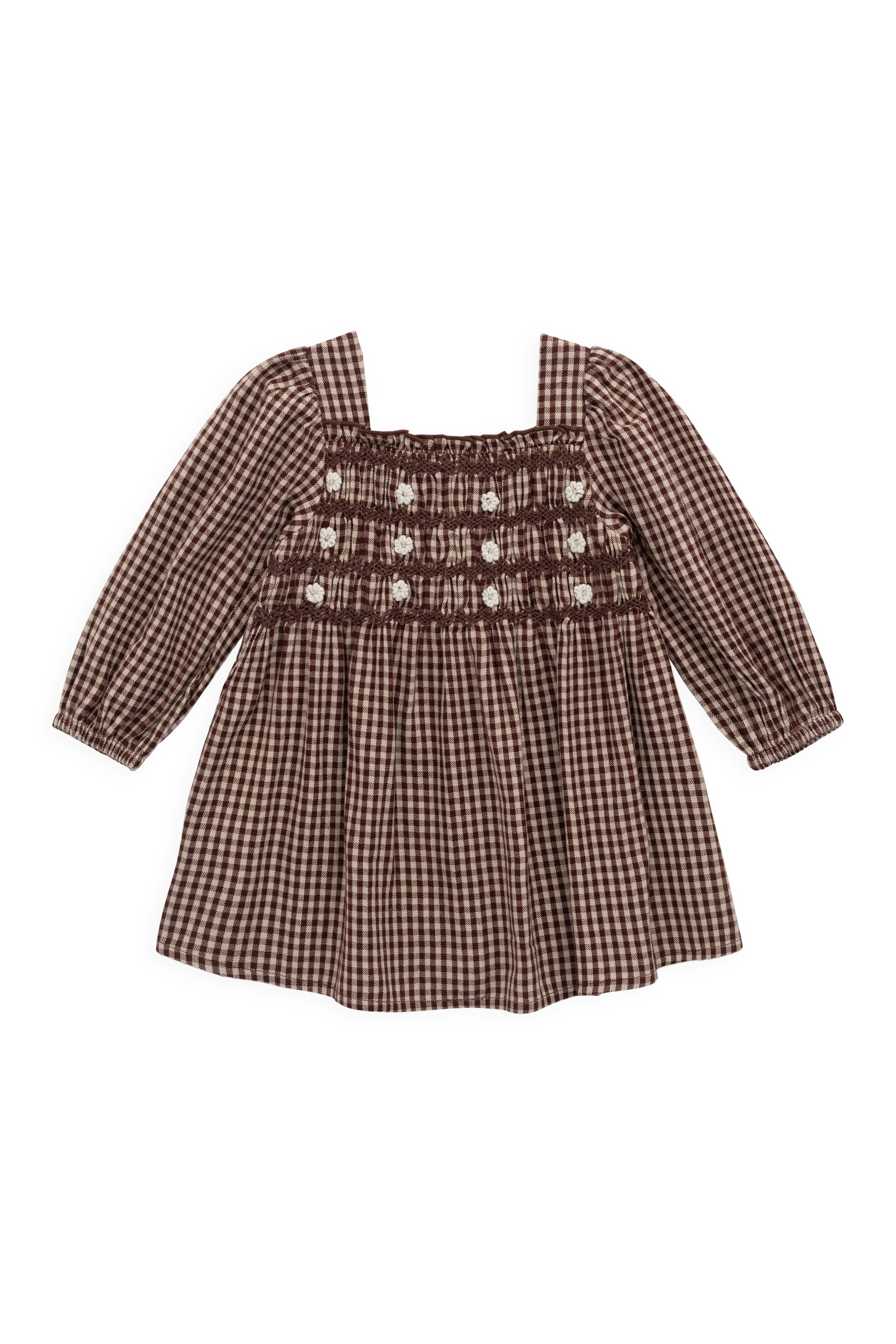 Organic Cotton Cecile Dress - Cinnamon Gingham - Image 2