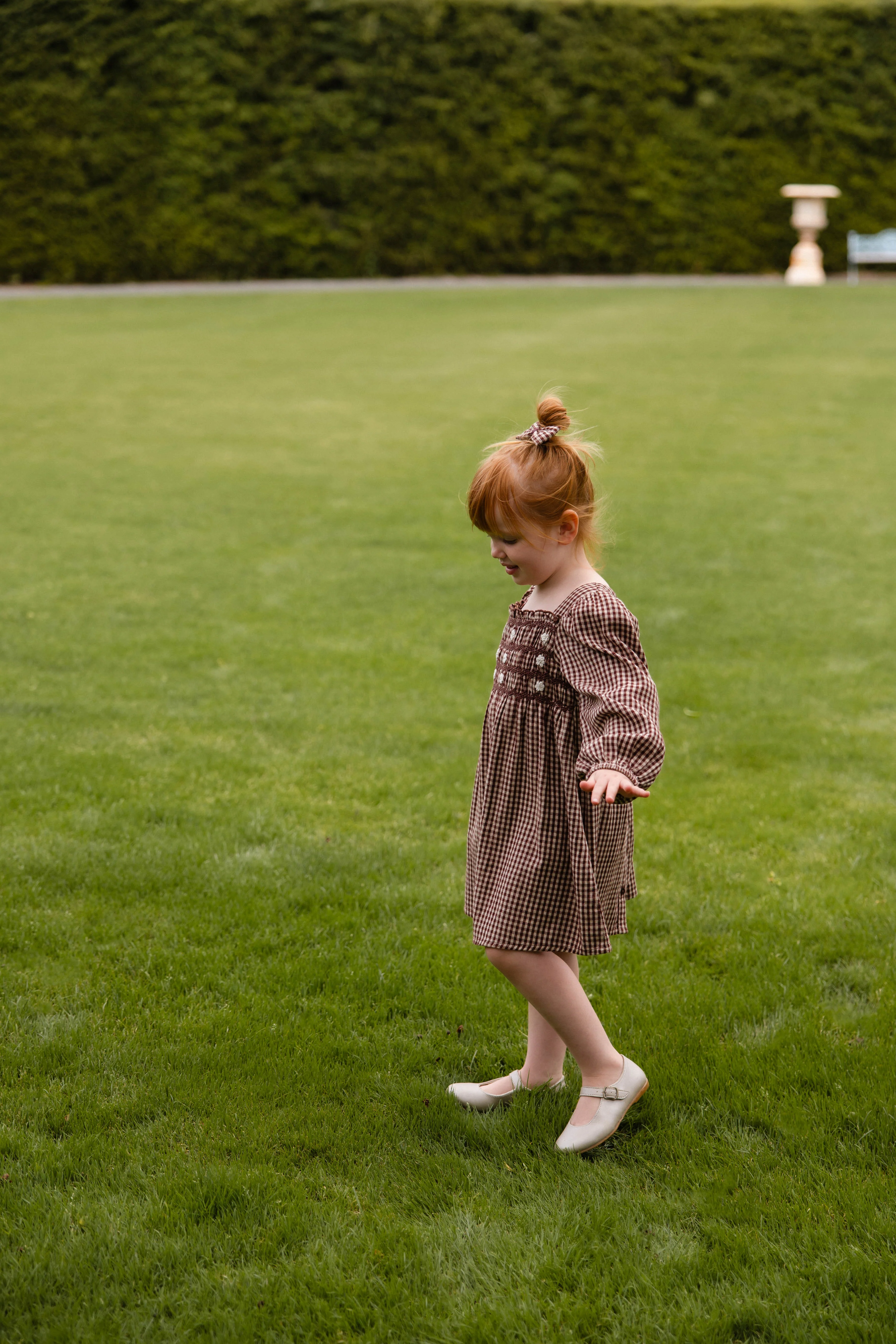 Organic Cotton Cecile Dress - Cinnamon Gingham - Image 3