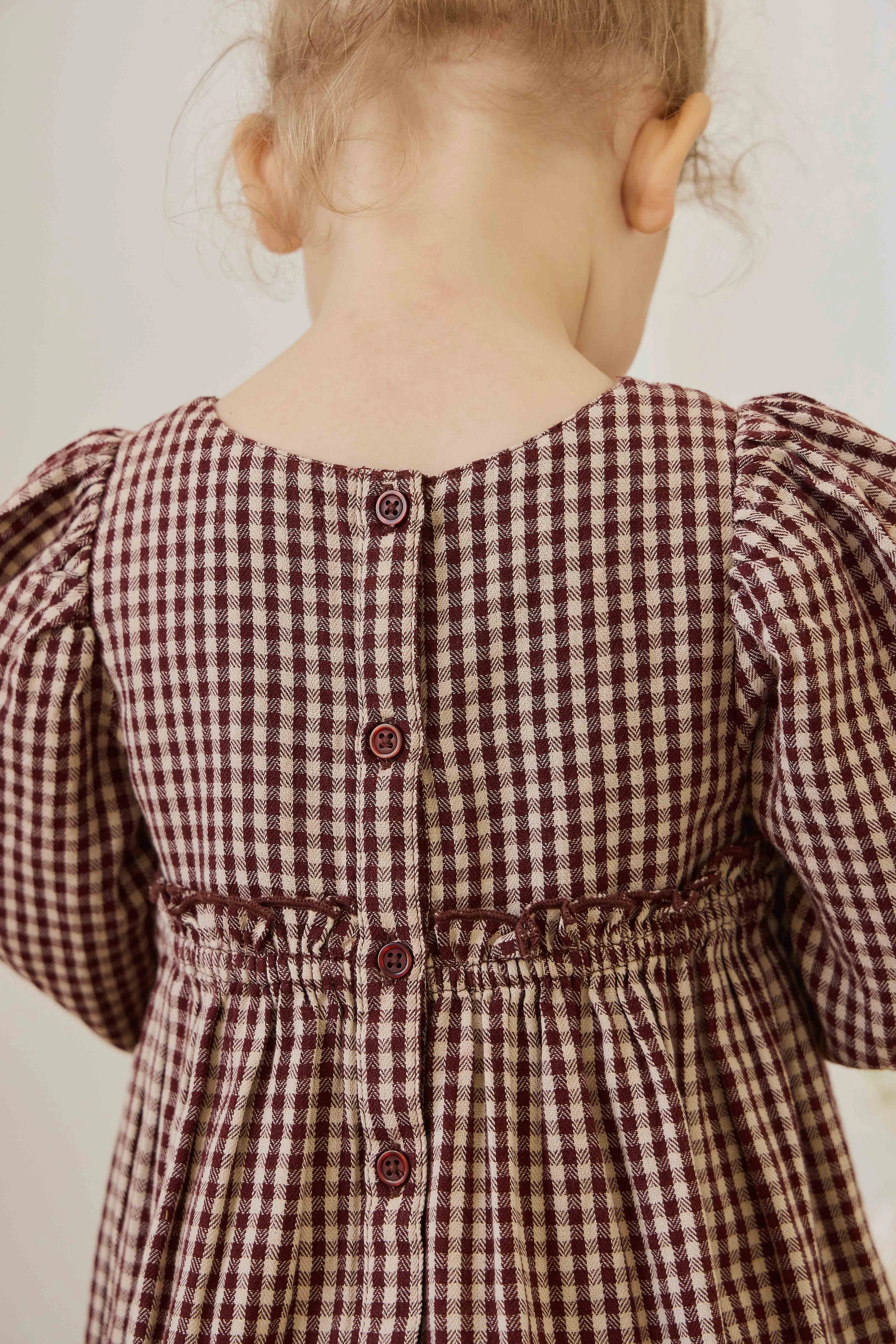 Organic Cotton Cecile Dress - Cinnamon Gingham - Image 8