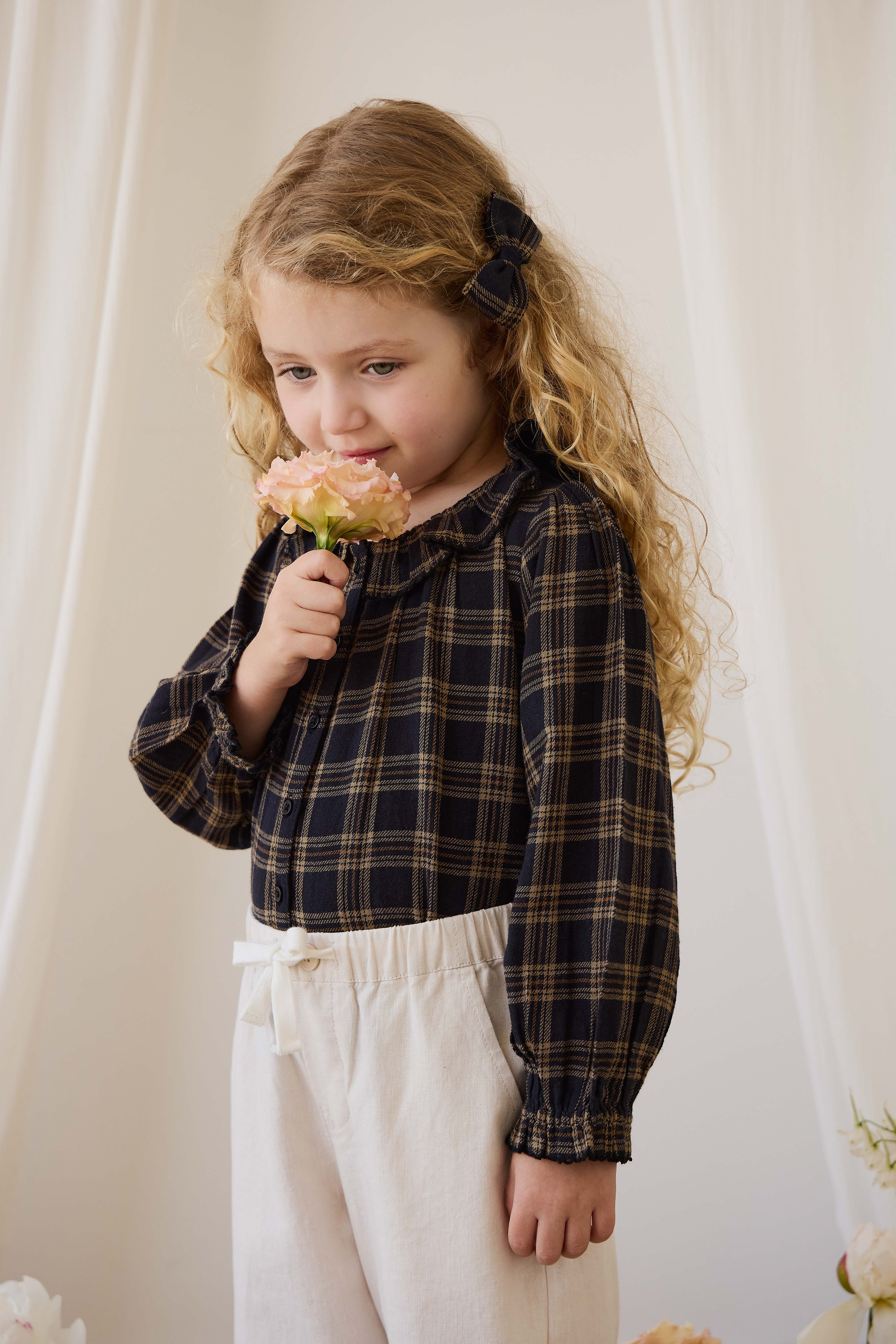 Organic Cotton Cecile Top - Woodland Check