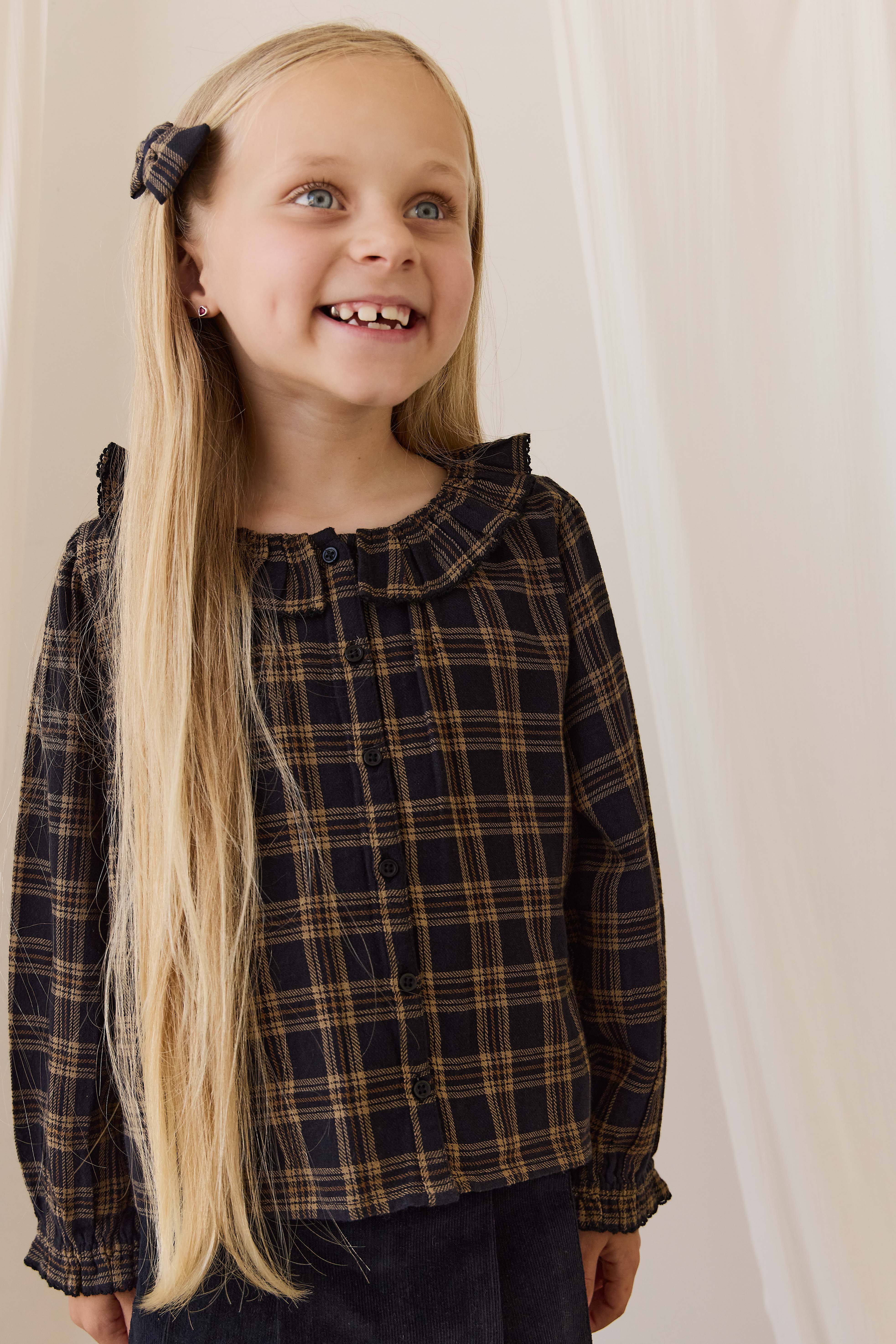 Organic Cotton Cecile Top - Woodland Check - Image 12