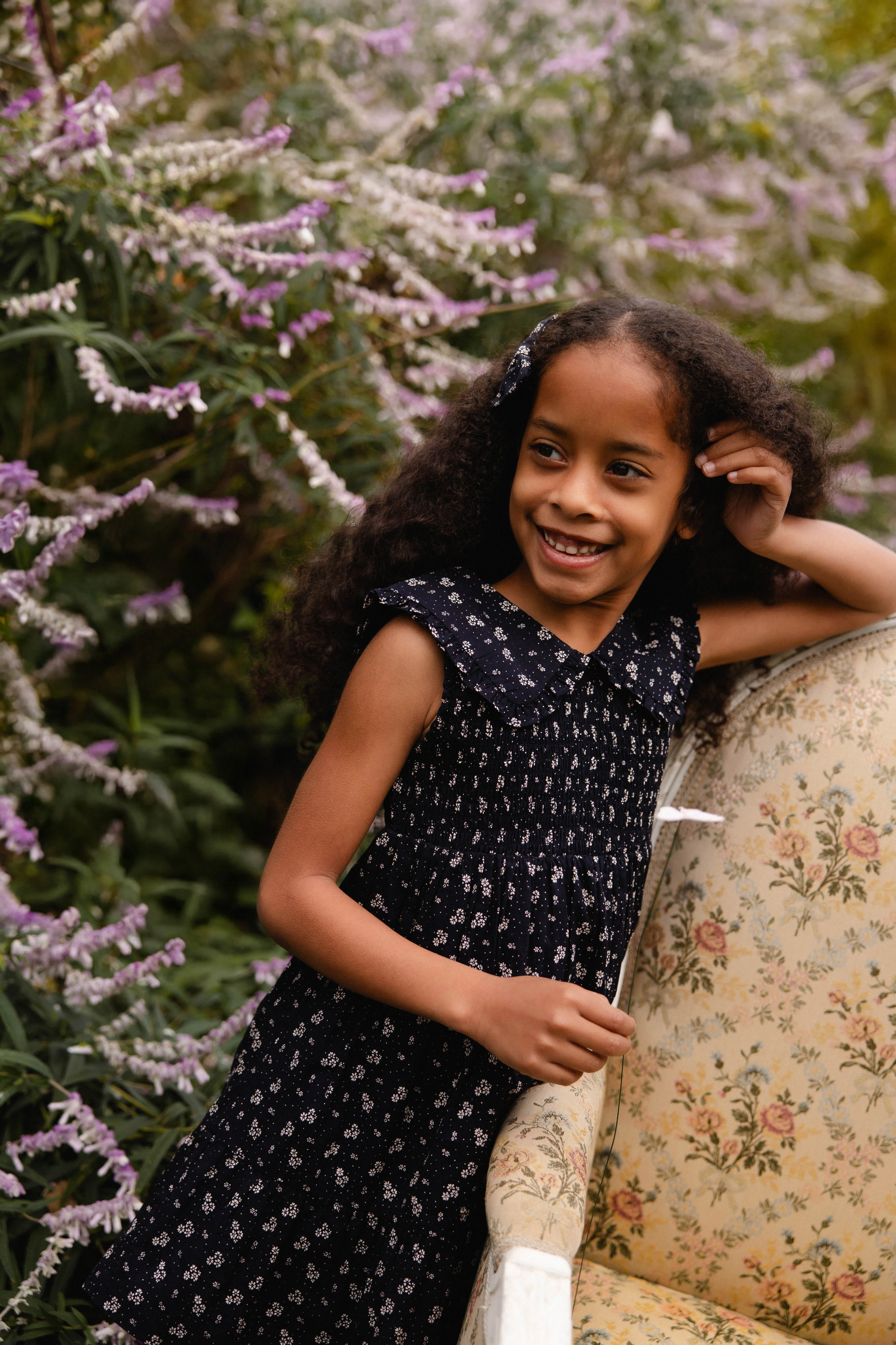 Organic Cotton Christabel Dress - Maisie Navy - Image 10
