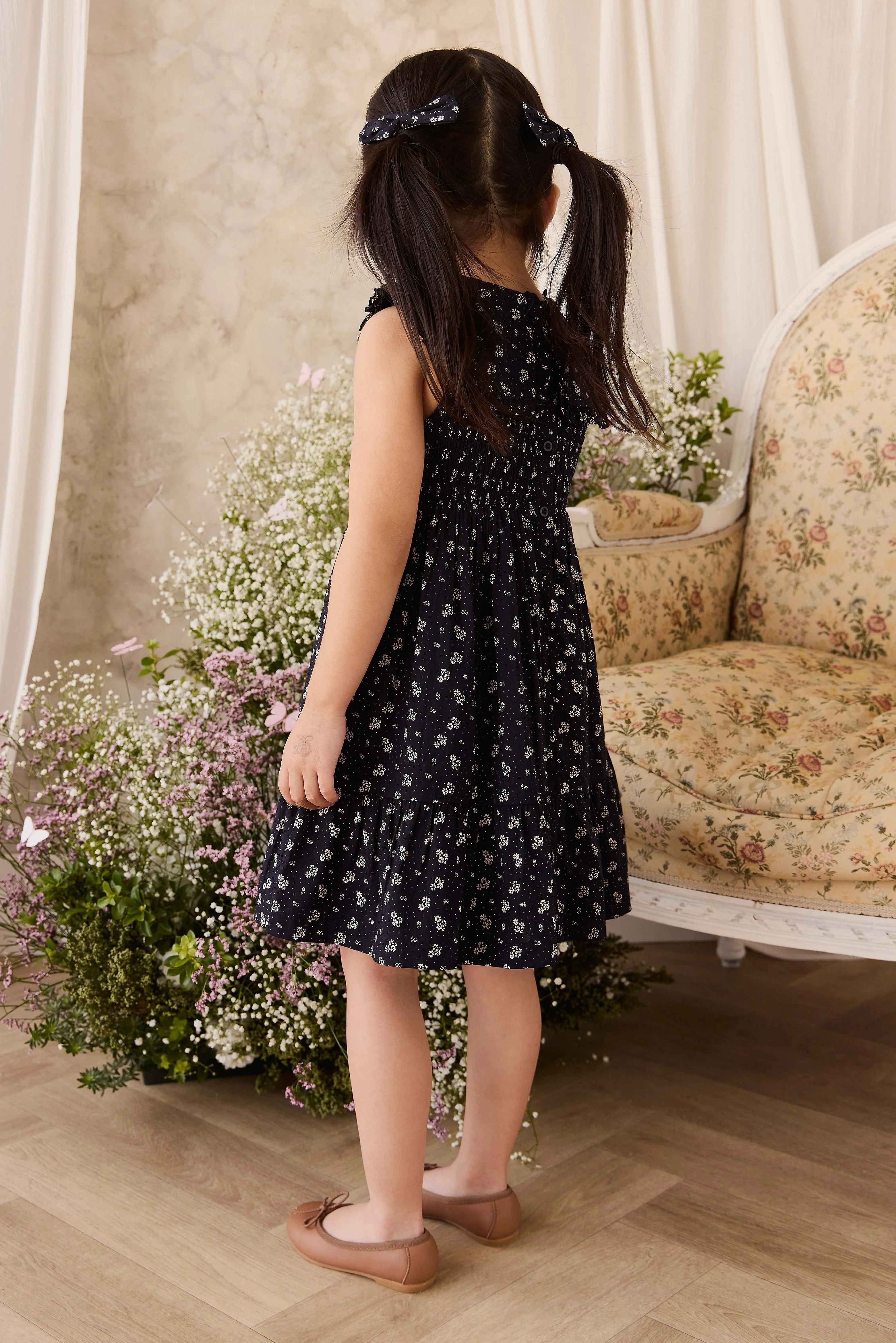 Organic Cotton Christabel Dress - Maisie Navy - Image 11
