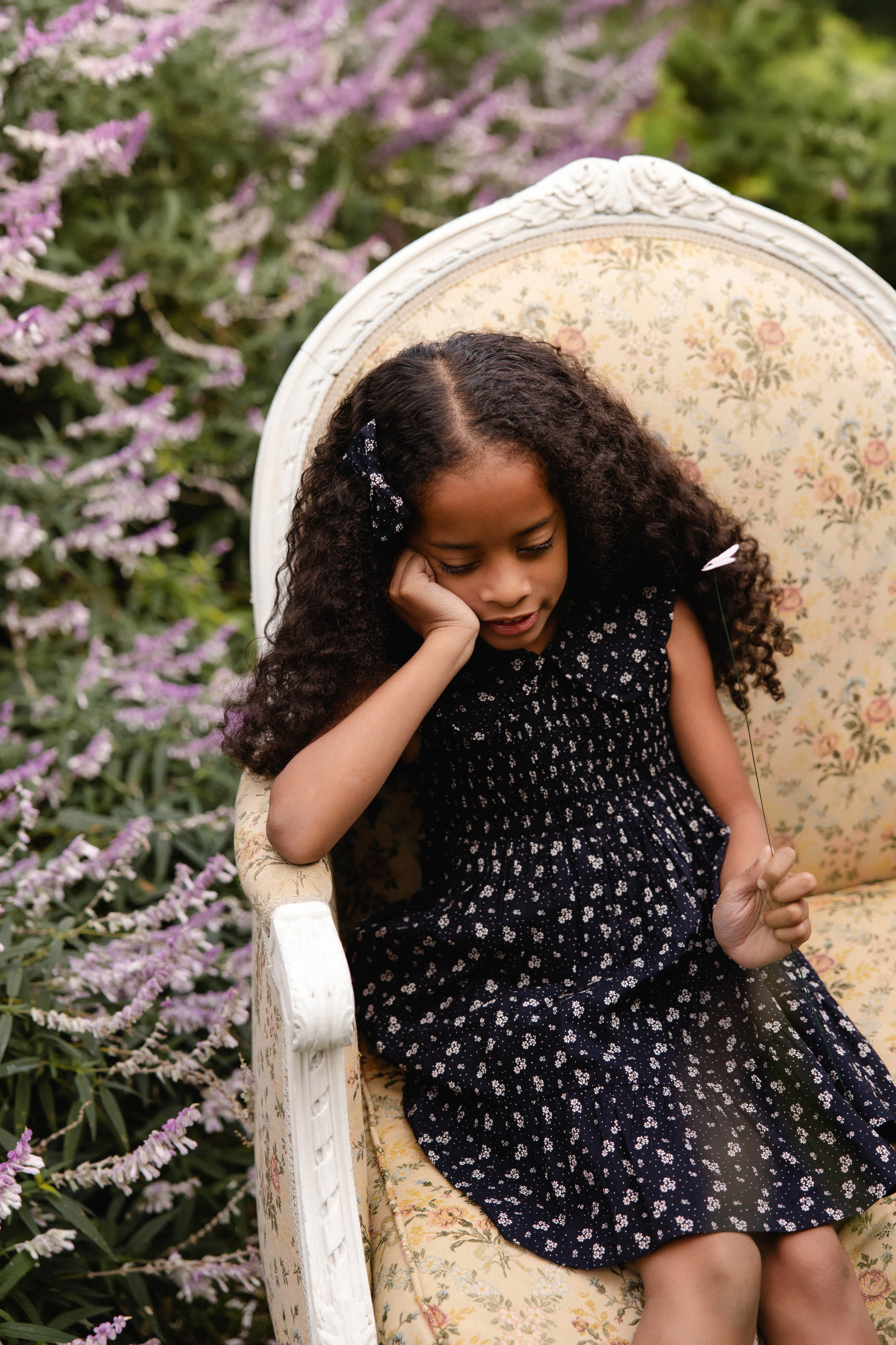 Organic Cotton Christabel Dress - Maisie Navy - Image 12