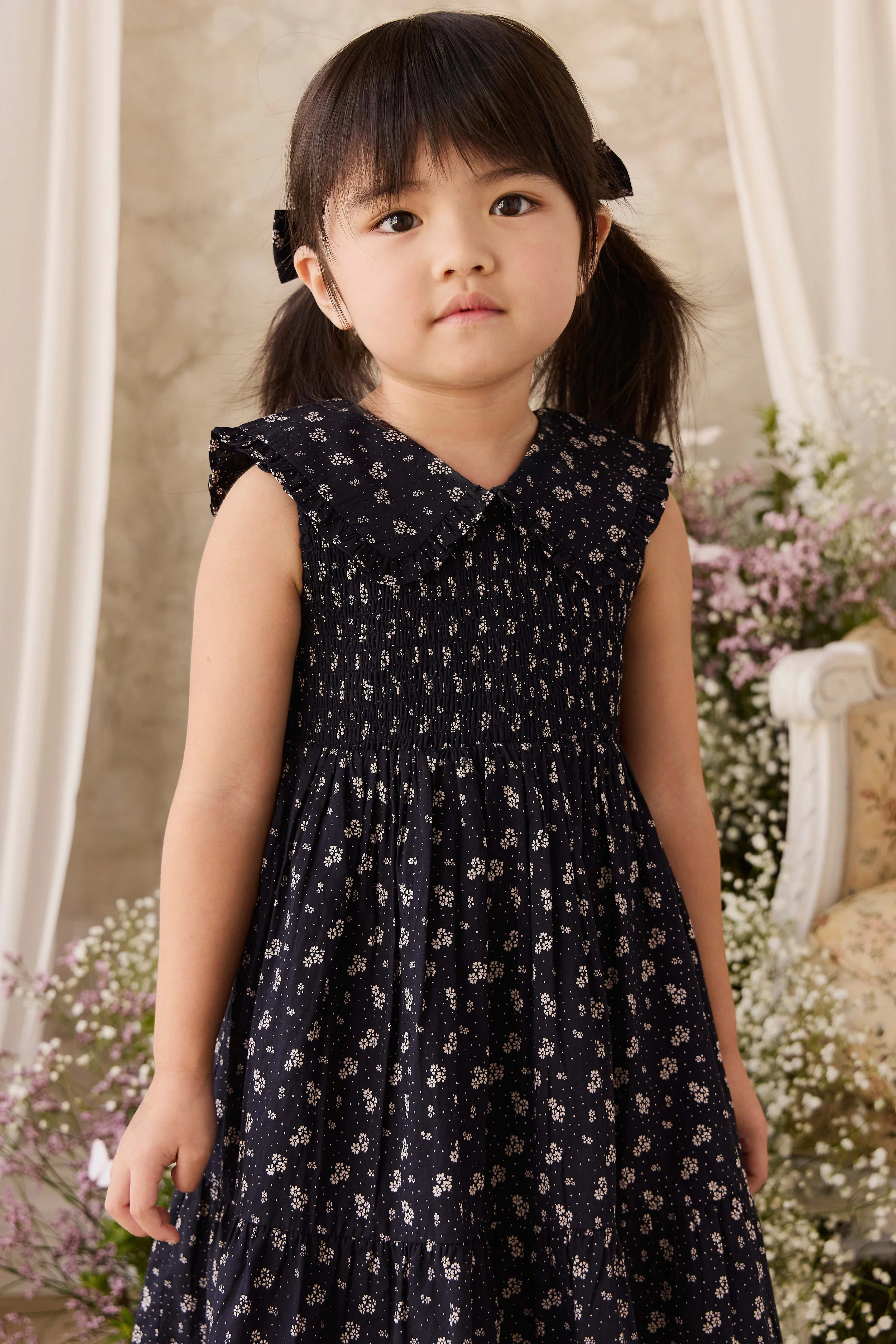 Organic Cotton Christabel Dress - Maisie Navy - Image 13