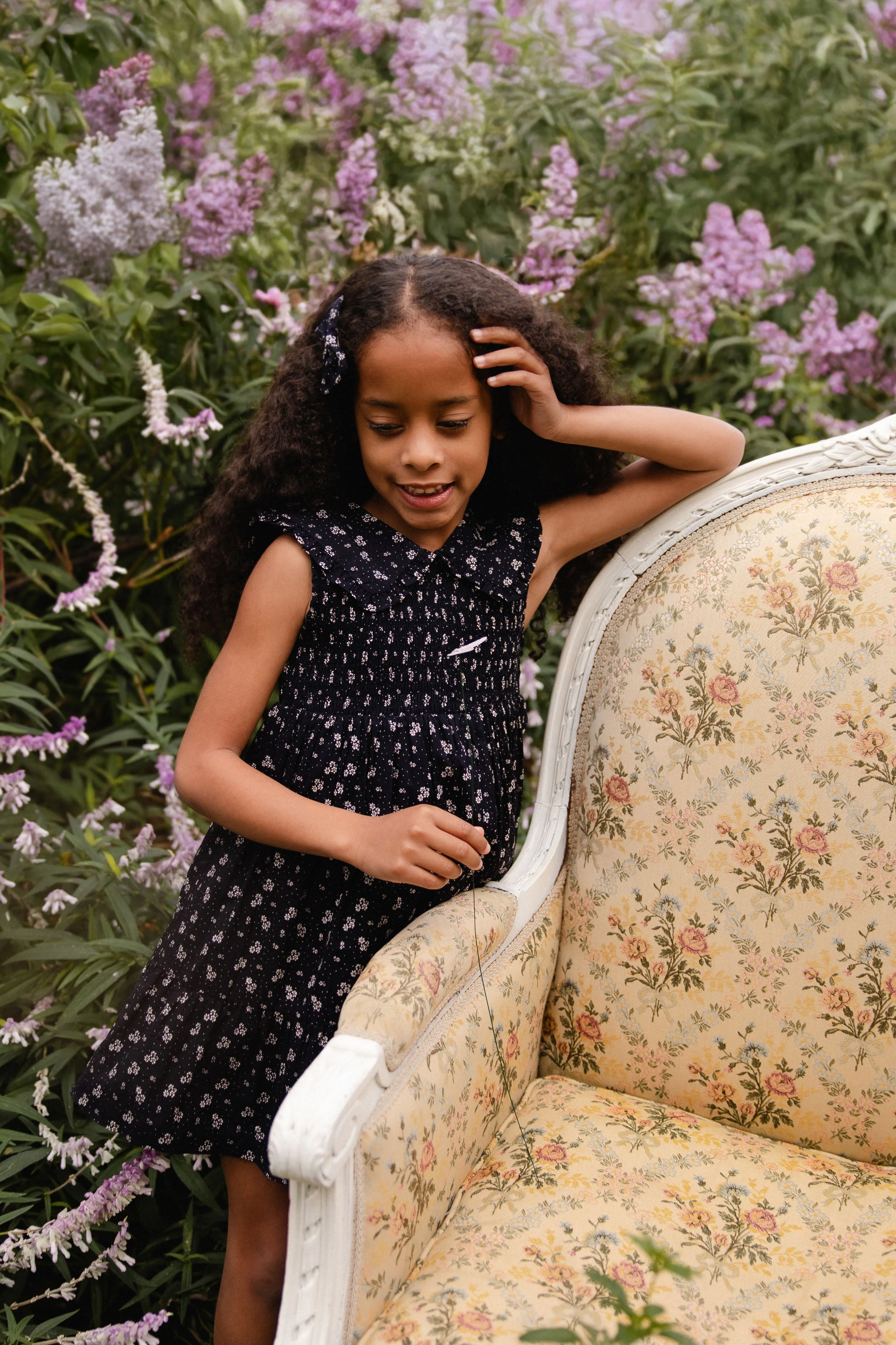 Organic Cotton Christabel Dress - Maisie Navy - Image 14