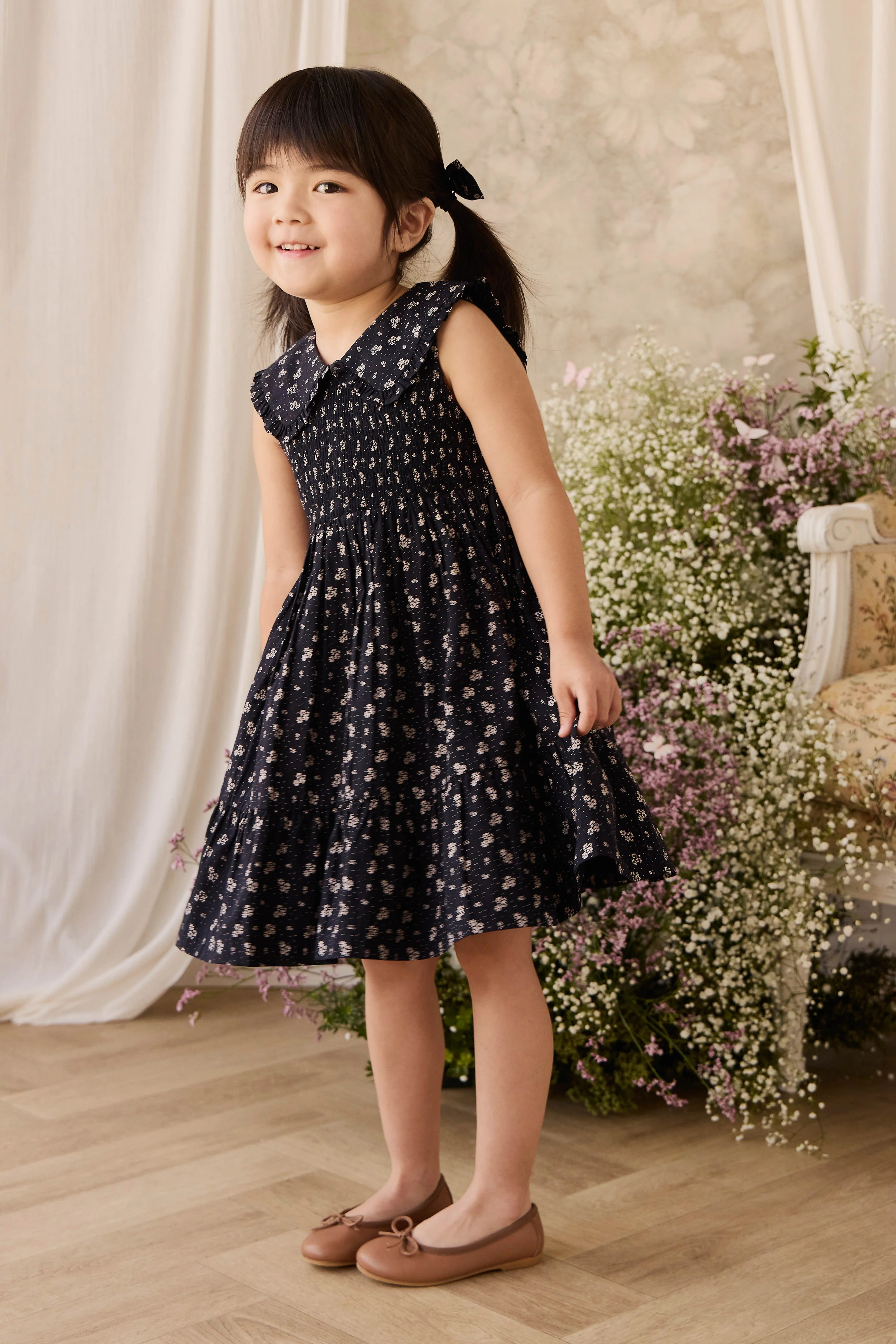 Organic Cotton Christabel Dress - Maisie Navy - Image 17