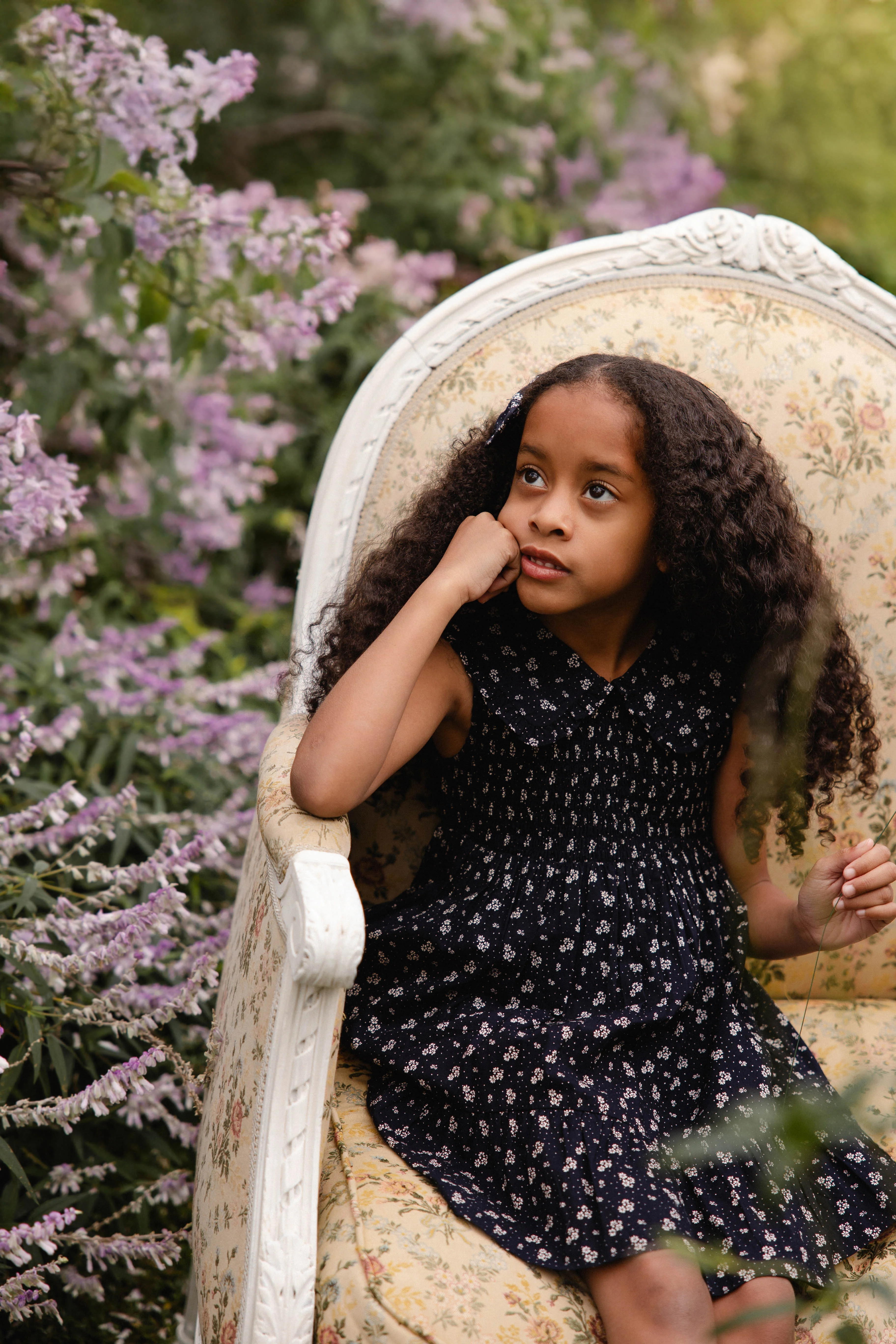 Organic Cotton Christabel Dress - Maisie Navy - Image 5