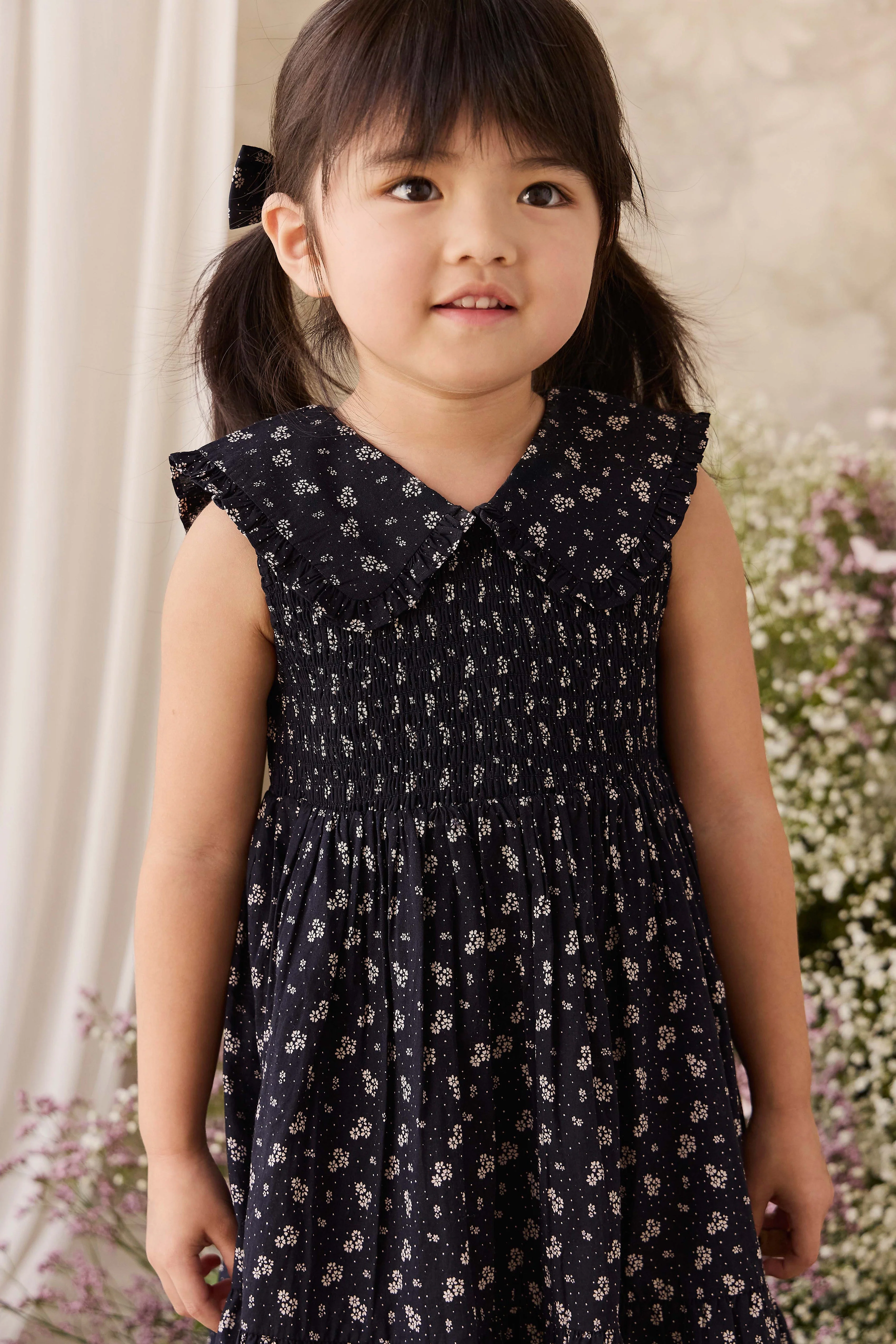Organic Cotton Christabel Dress - Maisie Navy - Image 6