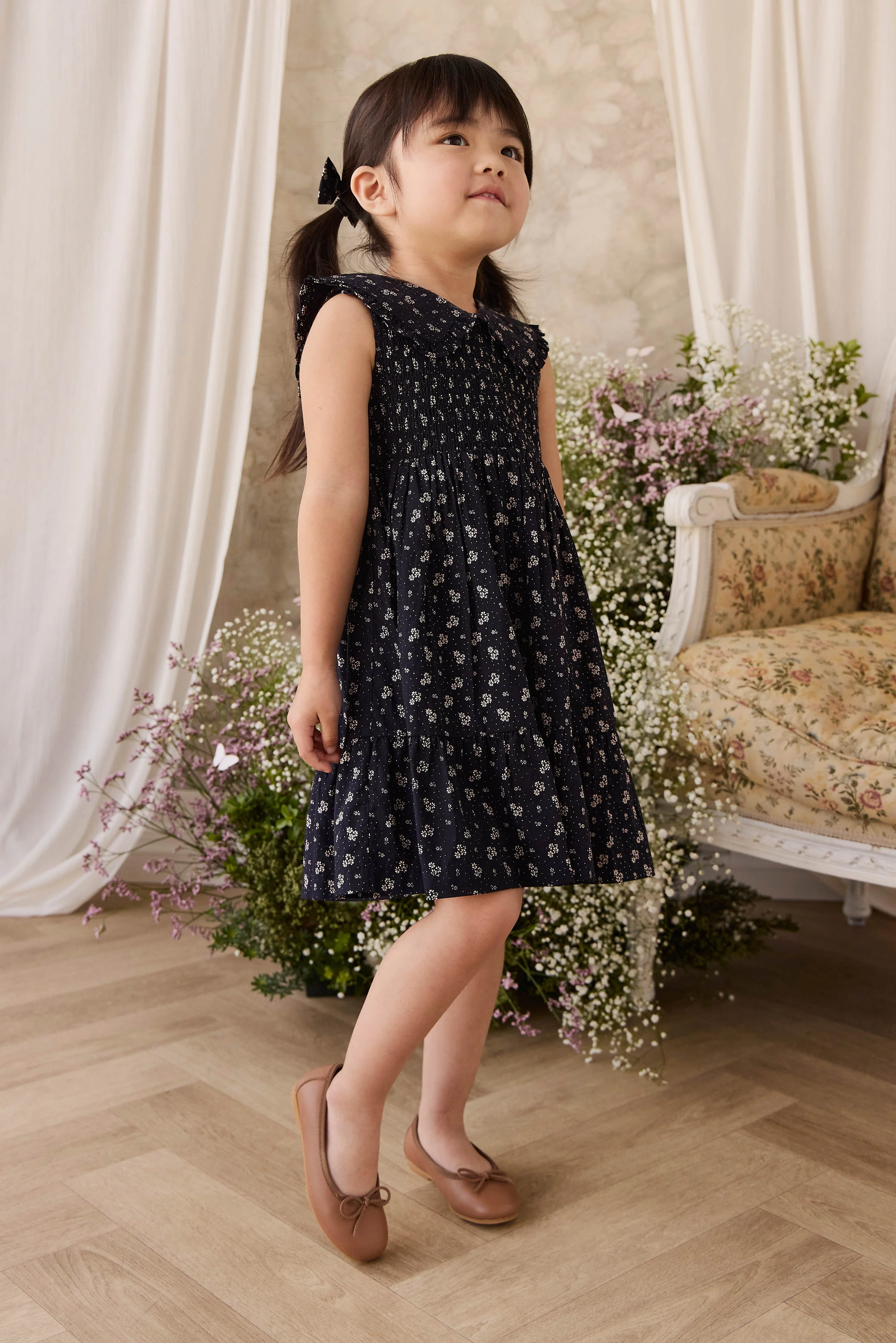 Organic Cotton Christabel Dress - Maisie Navy - Image 8