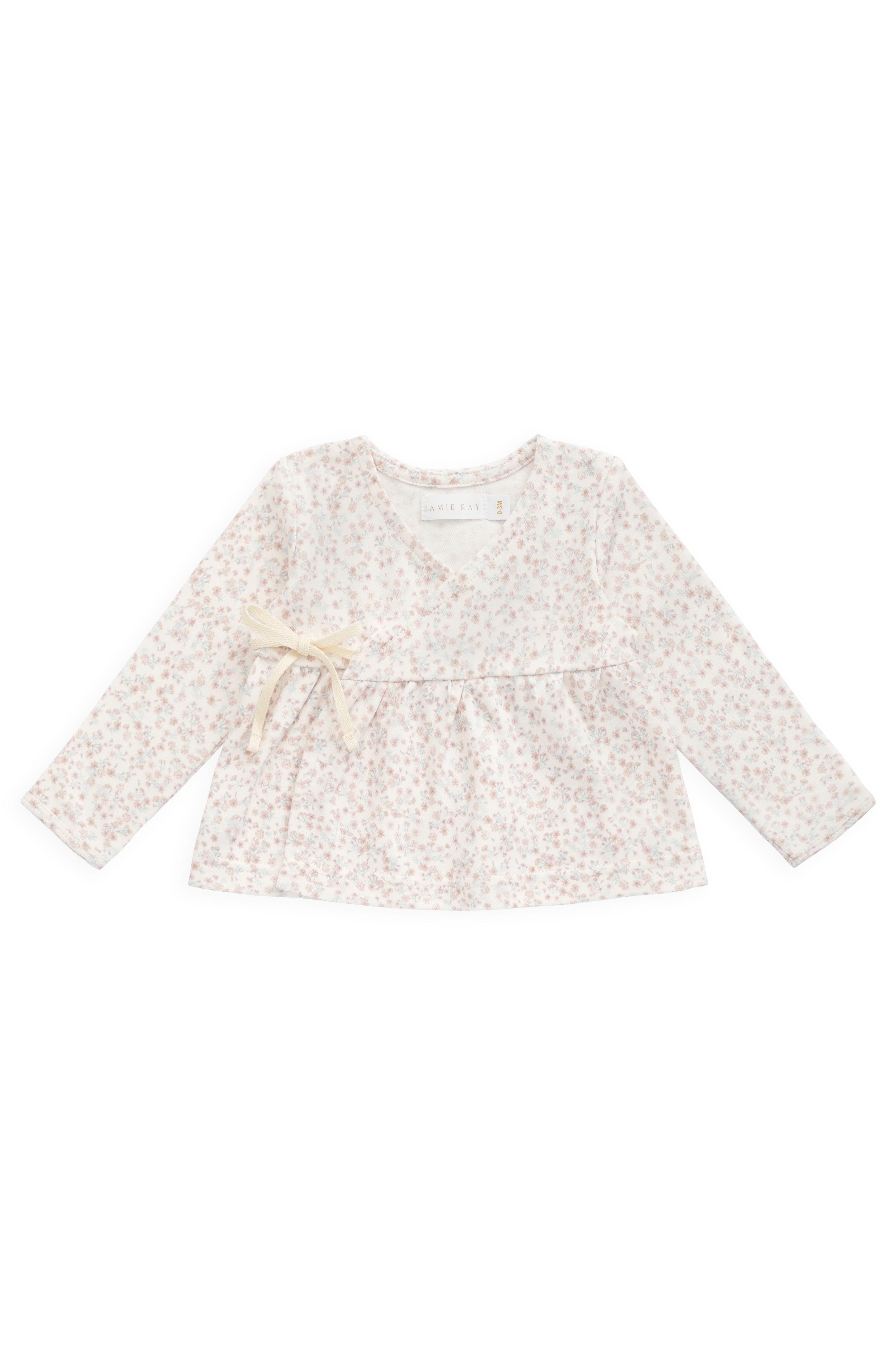 Organic Cotton Clemence Wrap Top - Posy Milk - Image 2