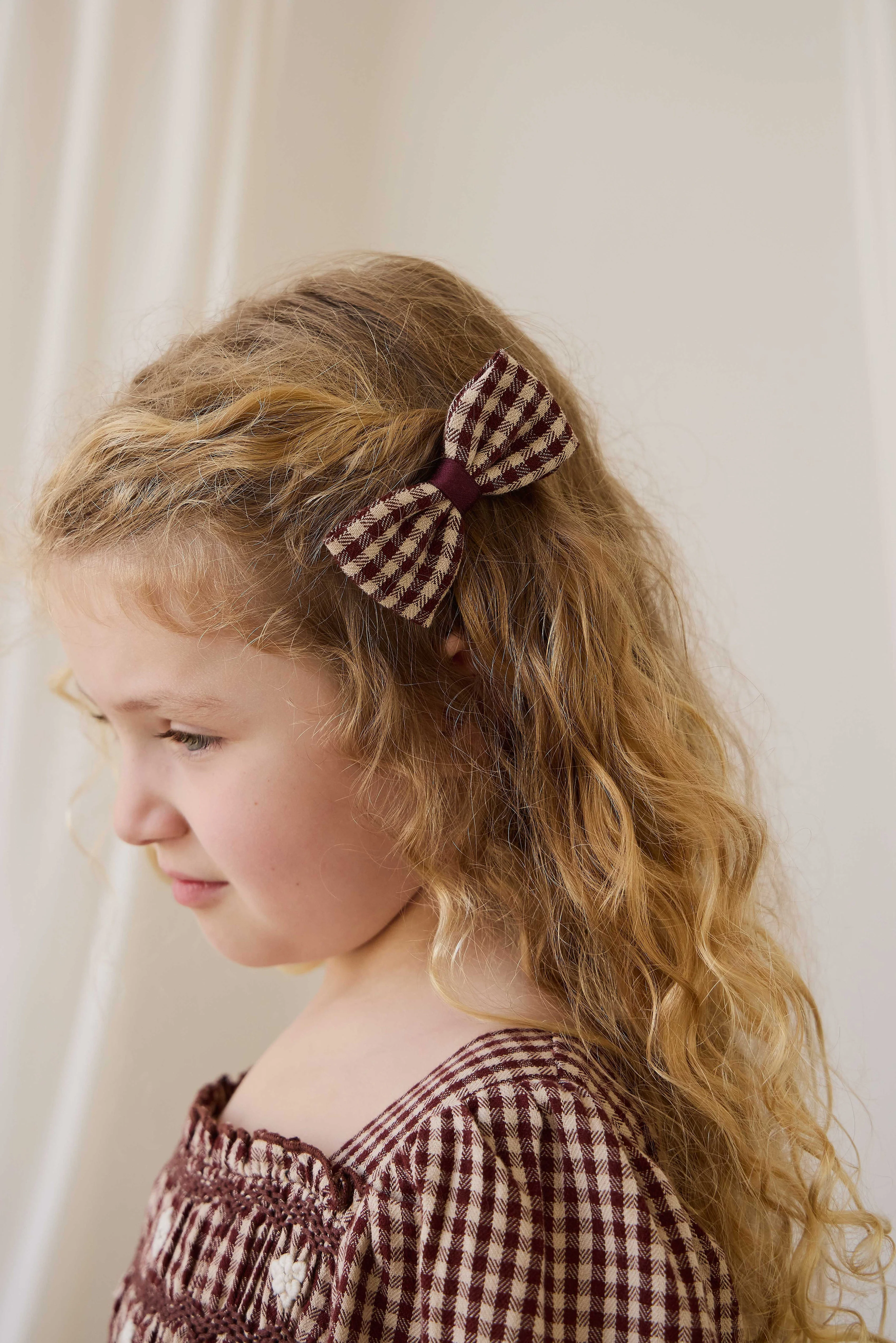 Organic Cotton Desiree Bow - Cinnamon Gingham - Image 4