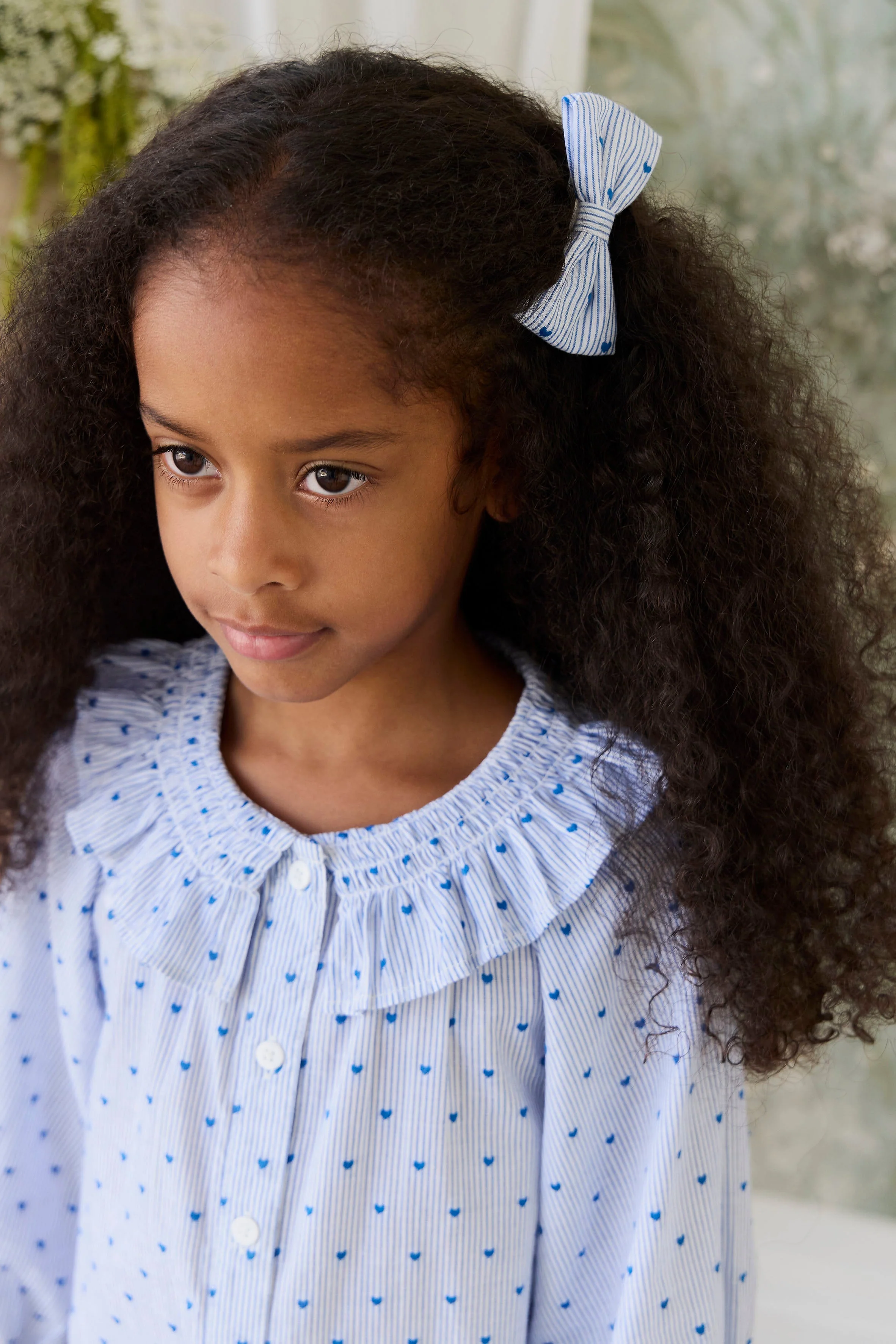 Organic Cotton Desiree Bow - Mon Amour Stripe Indigo - Image 4