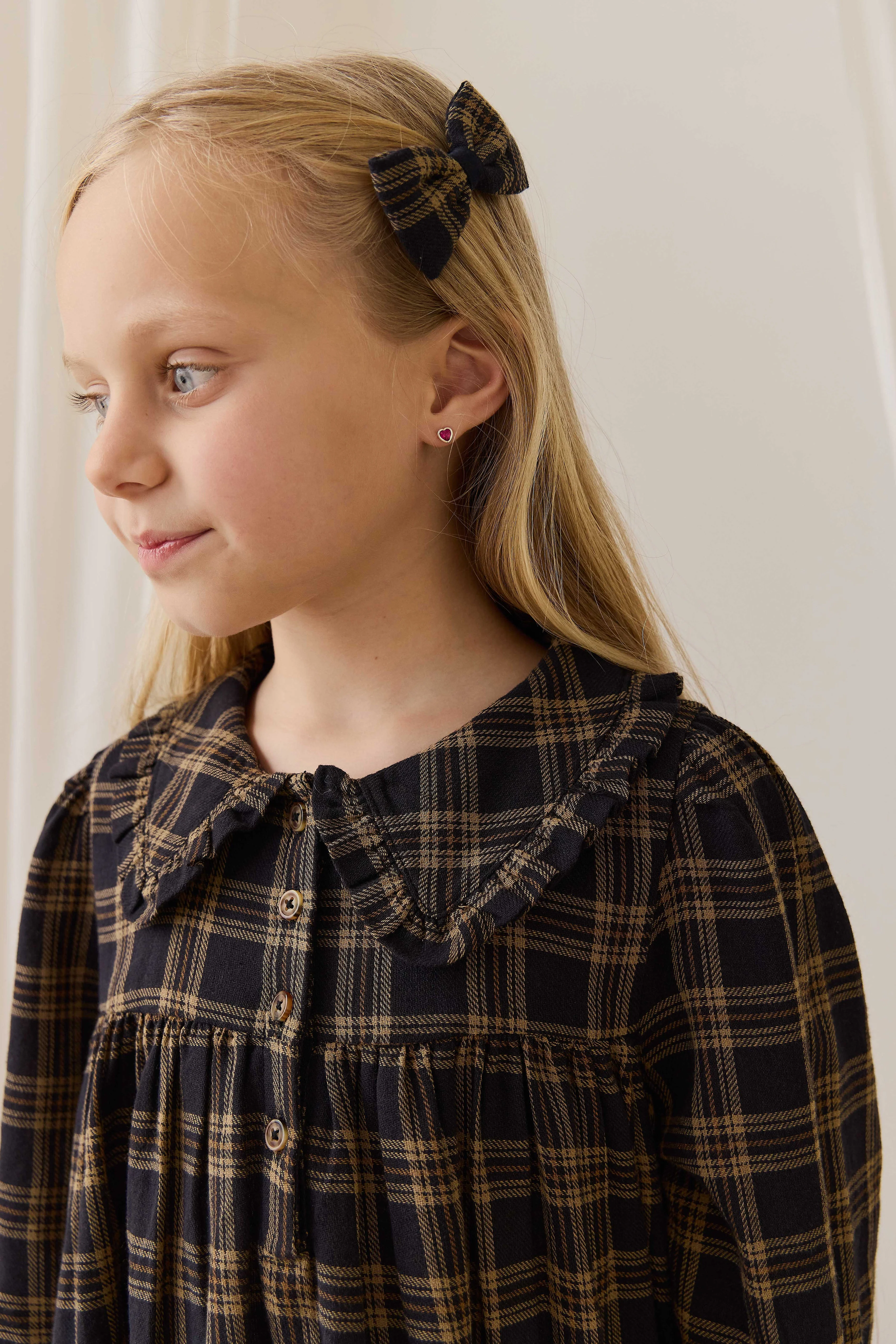 Organic Cotton Desiree Bow - Woodland Check