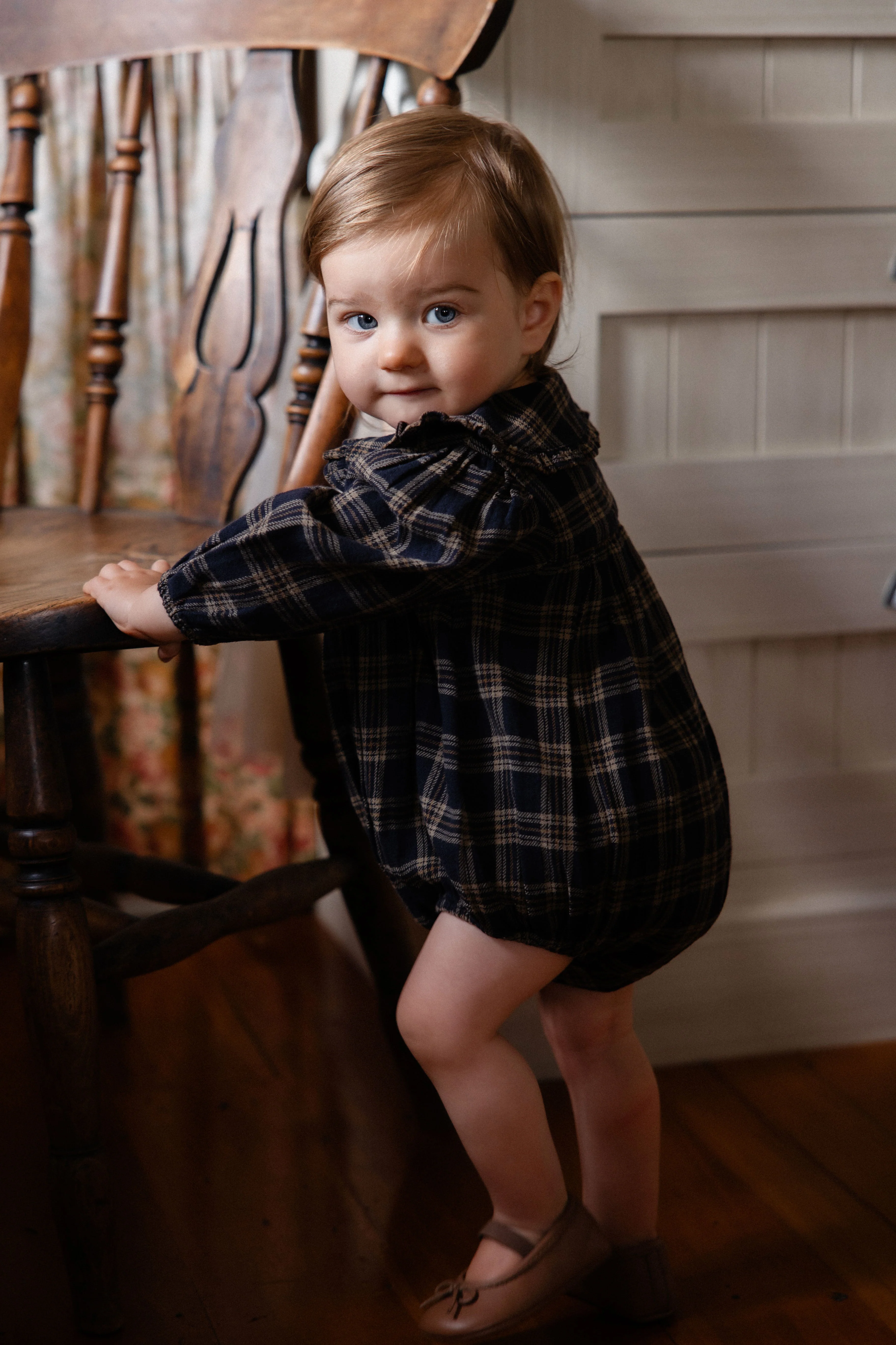 Organic Cotton Elowen Playsuit - Woodland Check - Image 10