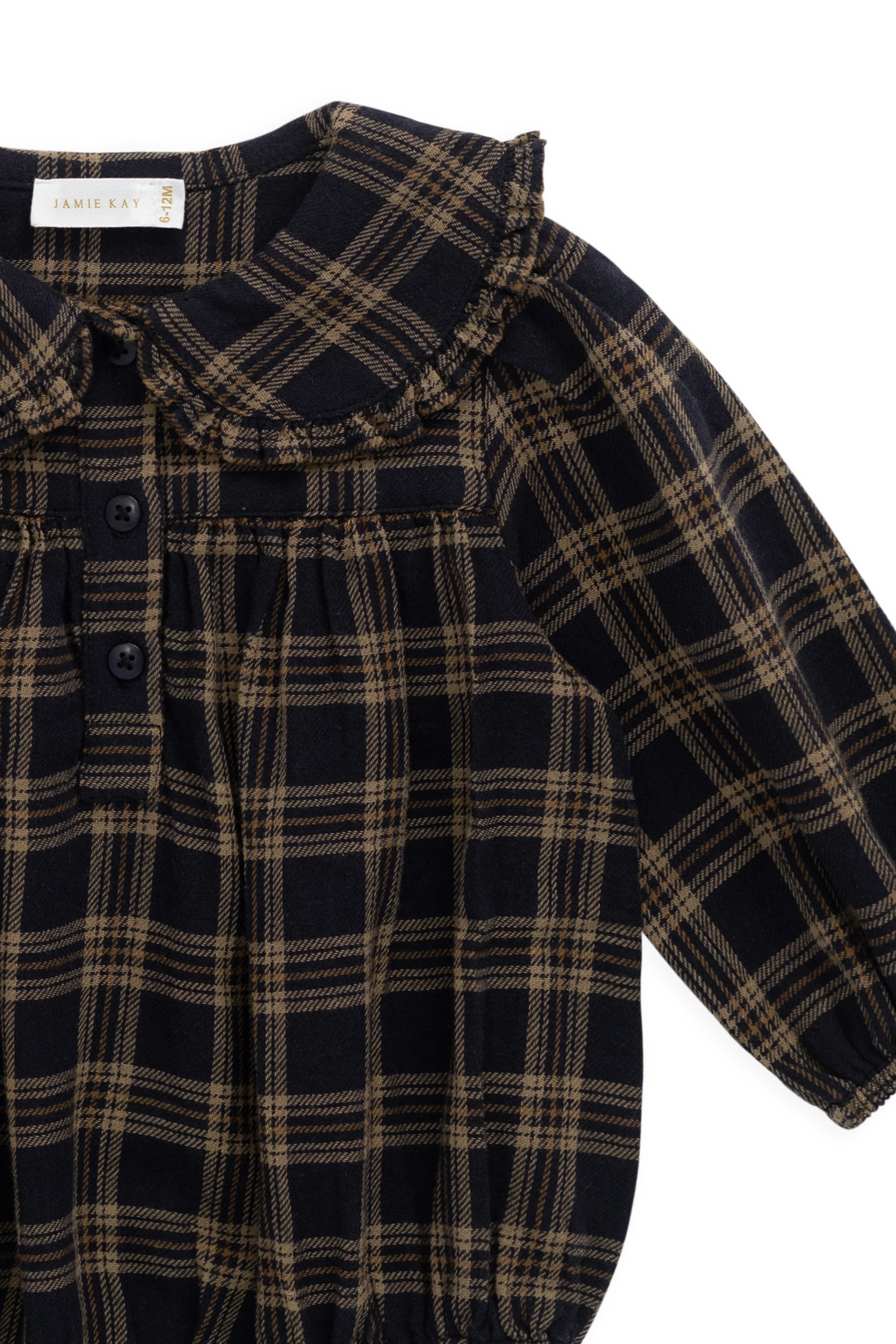 Organic Cotton Elowen Playsuit - Woodland Check - Image 13