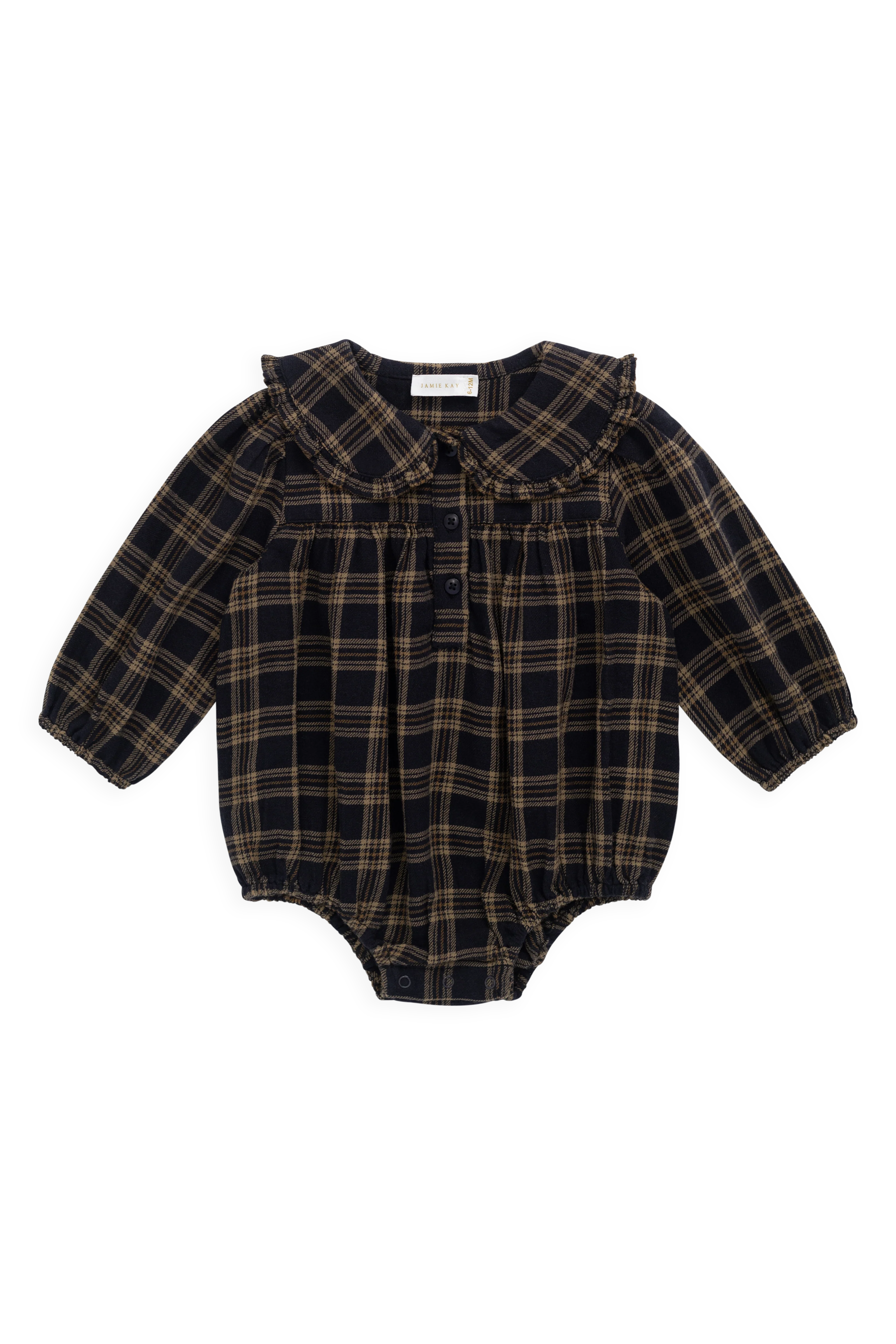 Organic Cotton Elowen Playsuit - Woodland Check - Image 2