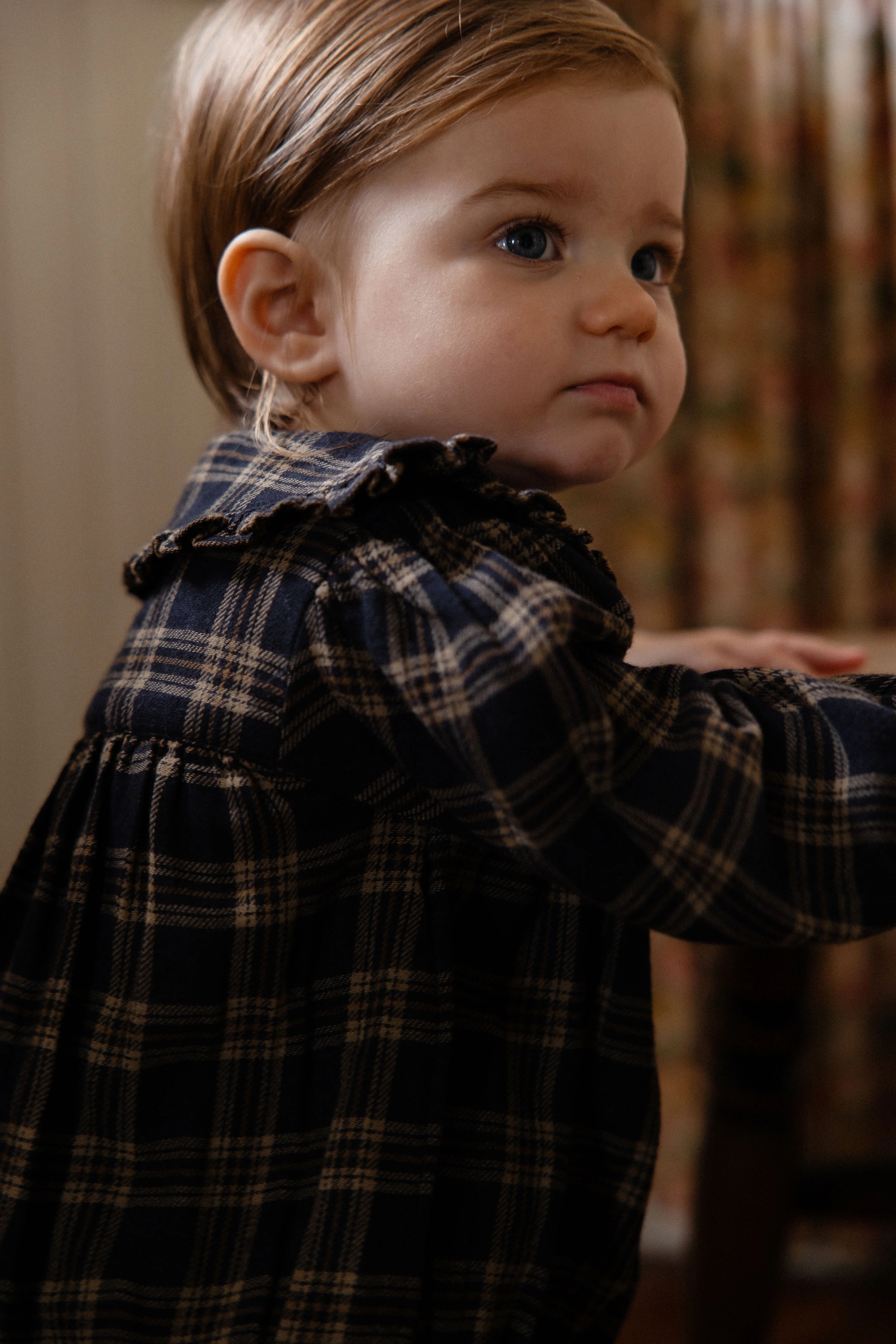 Organic Cotton Elowen Playsuit - Woodland Check - Image 7